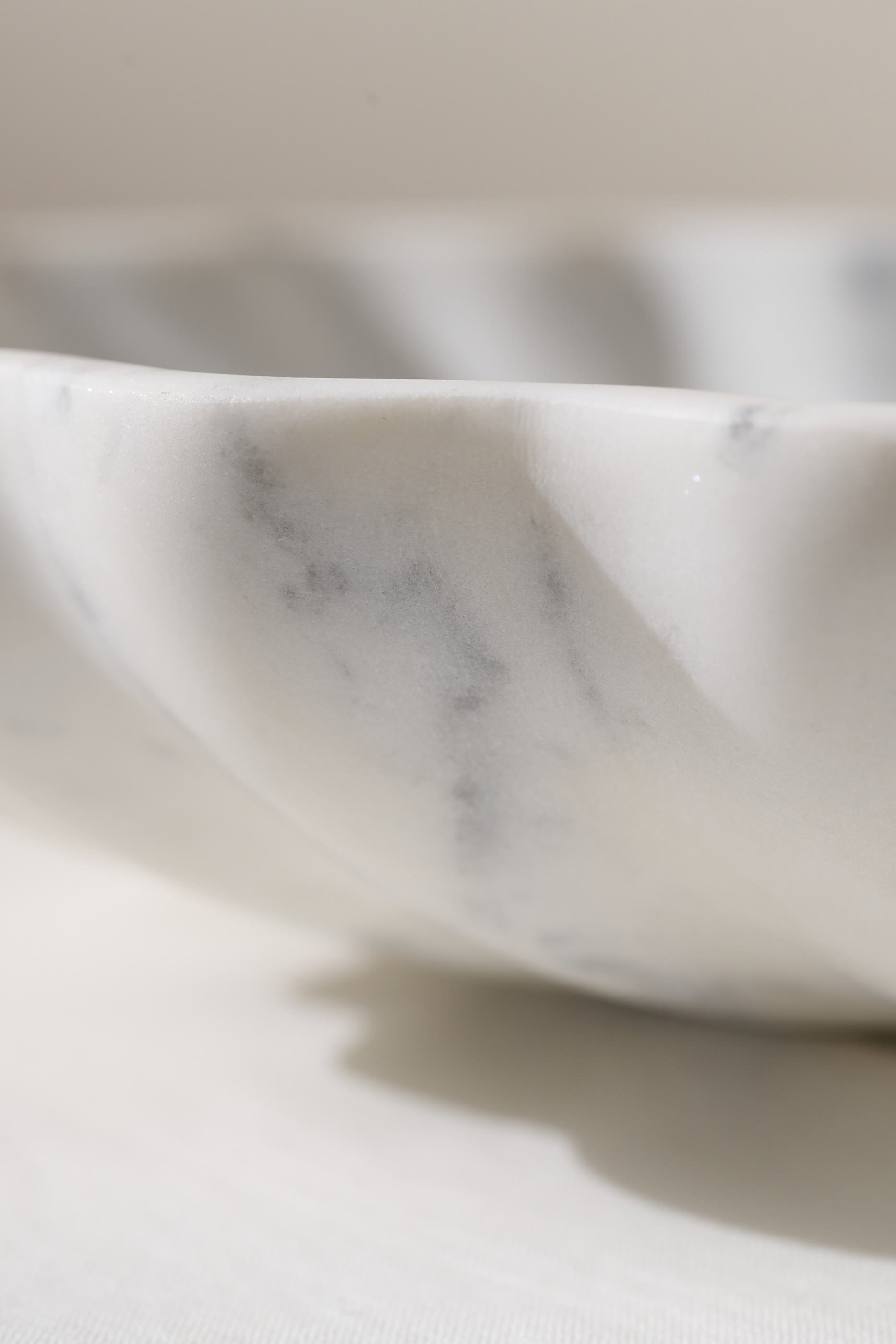 Larton Large Scalloped Marble Bowl 