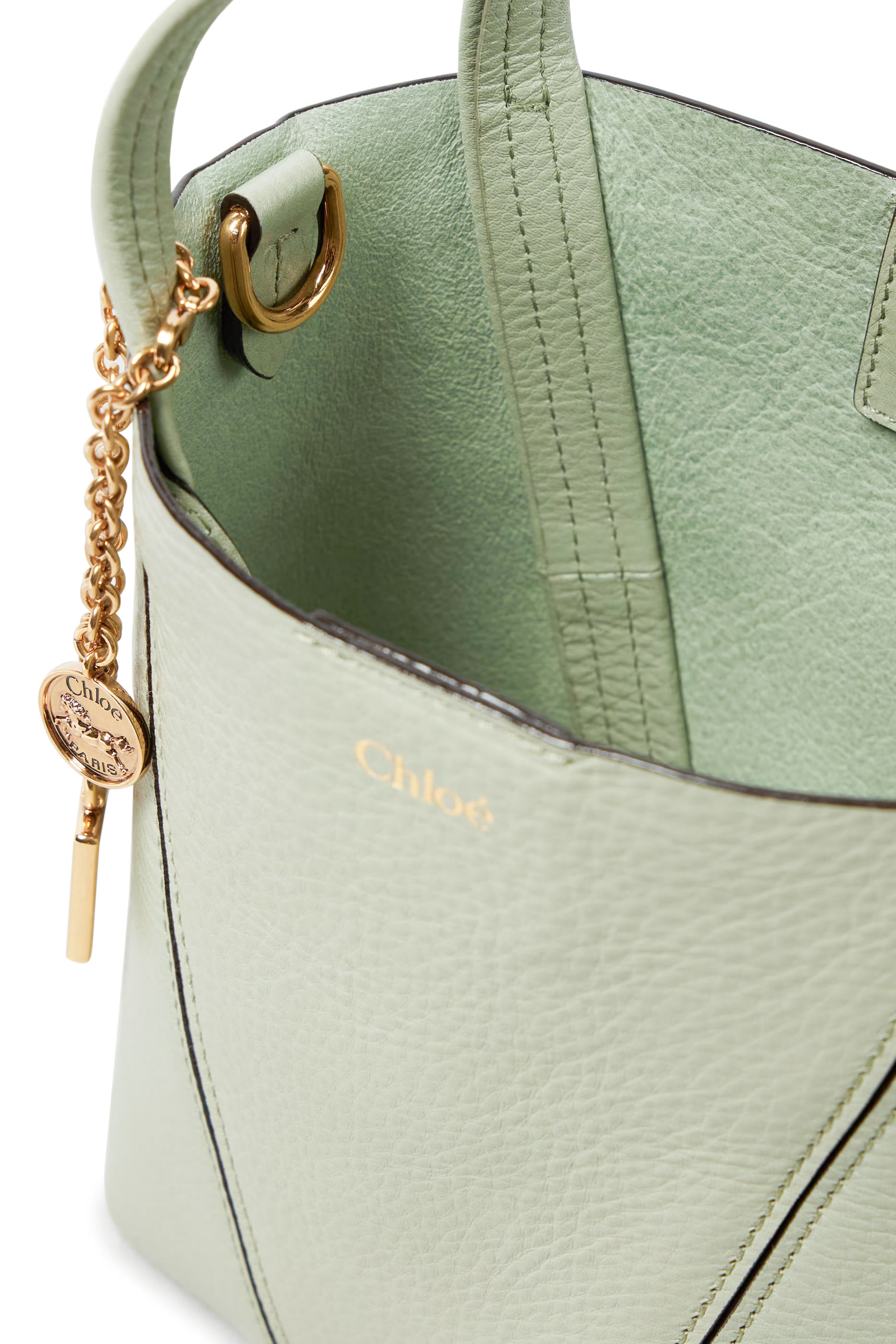 Small Spin Tote Bag in Grained Leather