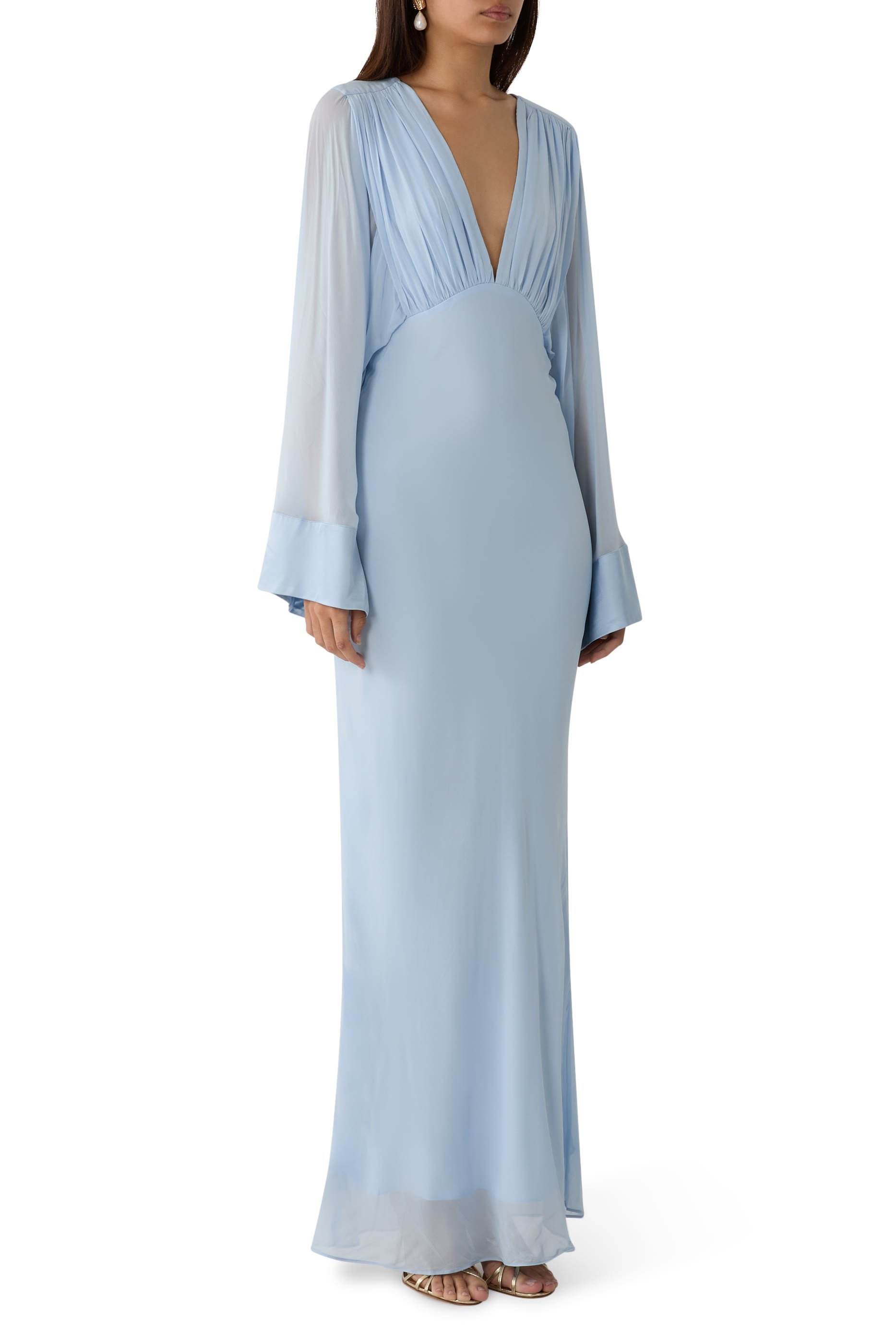 Edie Flared Sleeve Maxi Dress 
