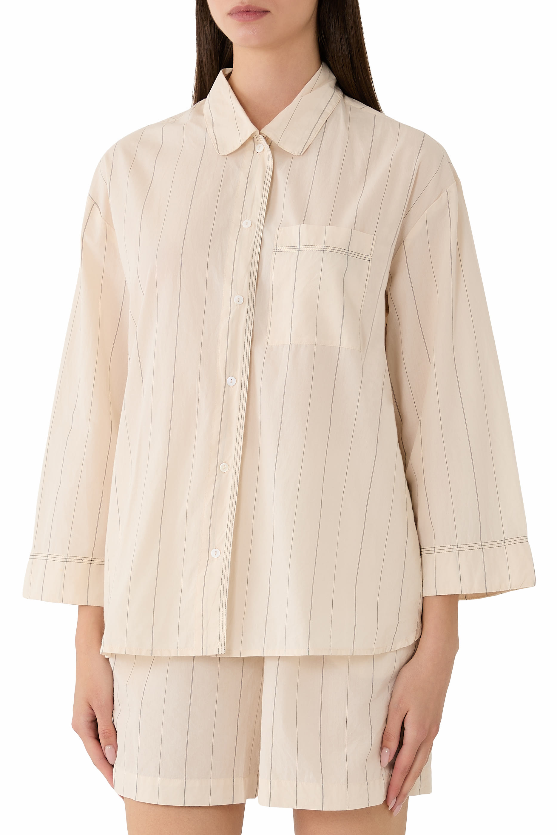 Organic Cotton Relaxed Stripe Pyjama Shirt