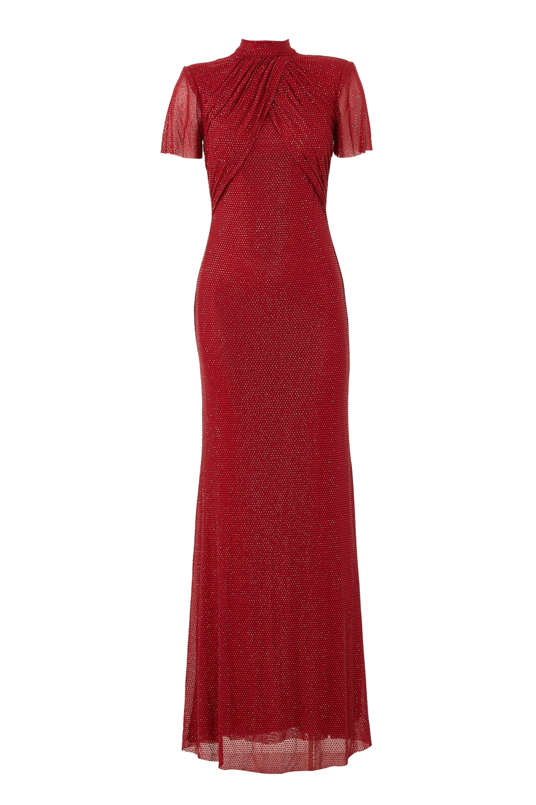 Rhinestone Mesh Maxi Dress