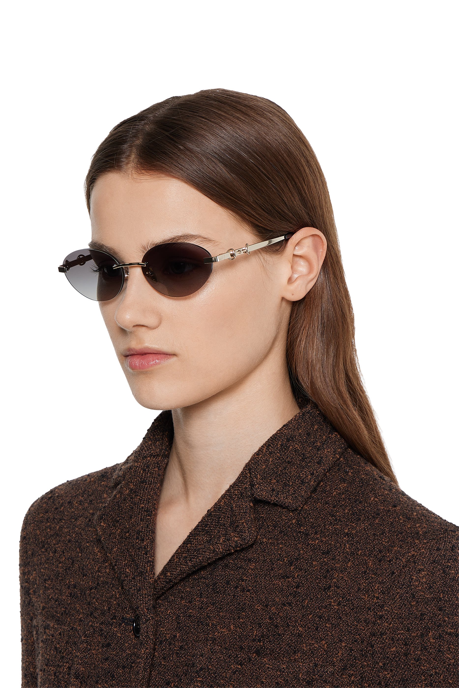  Frameless Oval Sunglasses 