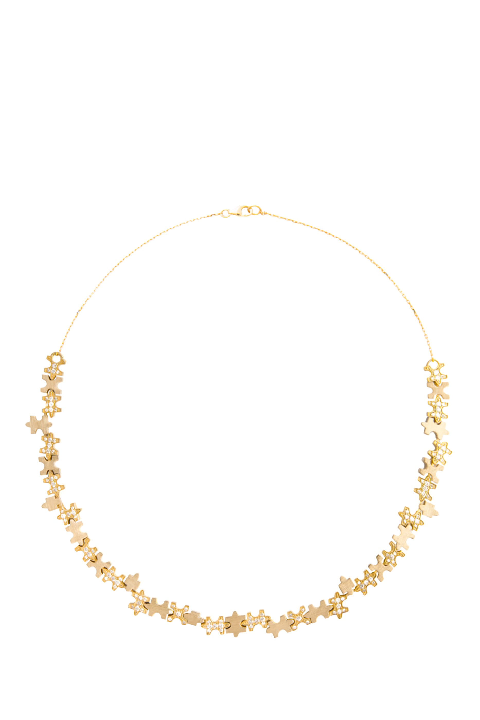 Maqta Multi Pav&eacute; Full Necklace, 18K Yellow Gold & Diamonds