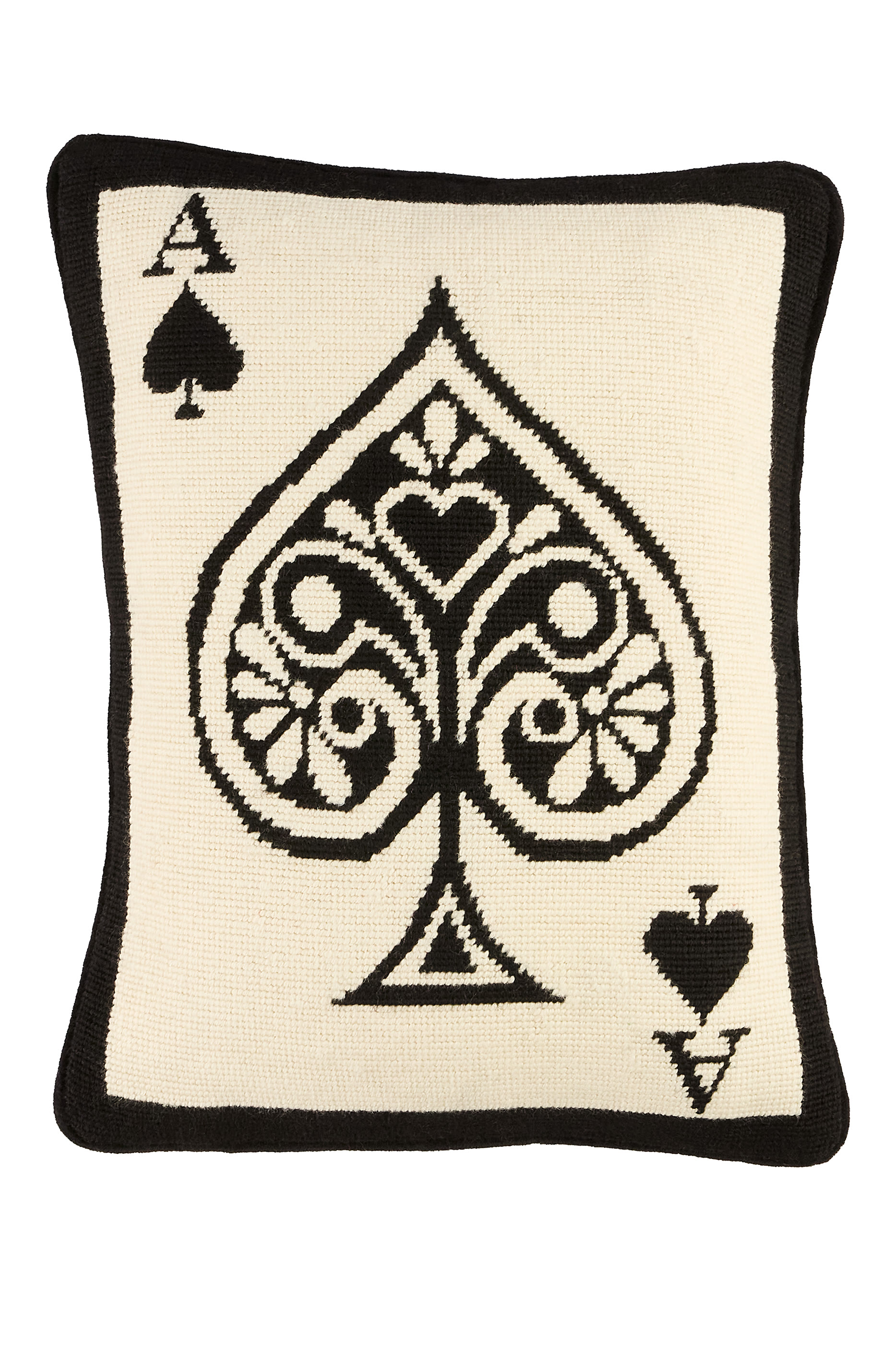 Ace of Spades Needlepoint Cushion