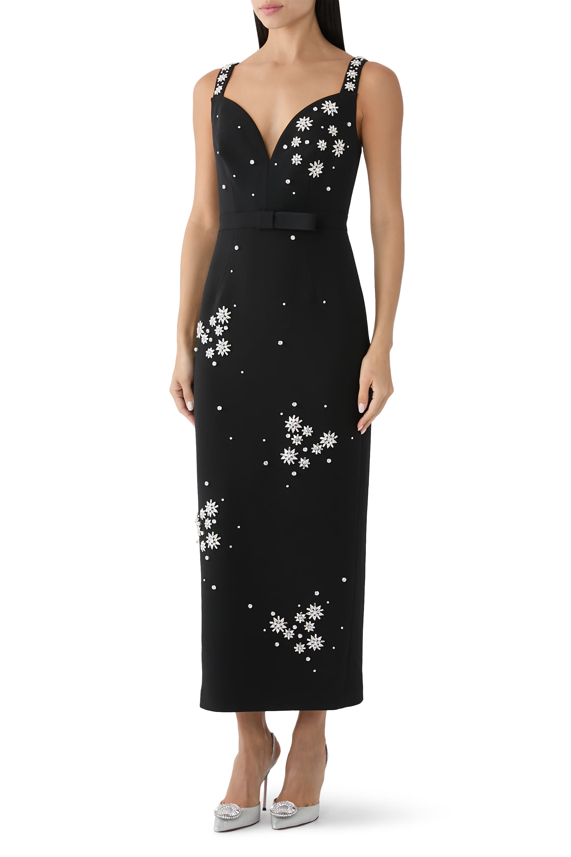 Brandy Embellished Crepe Dress