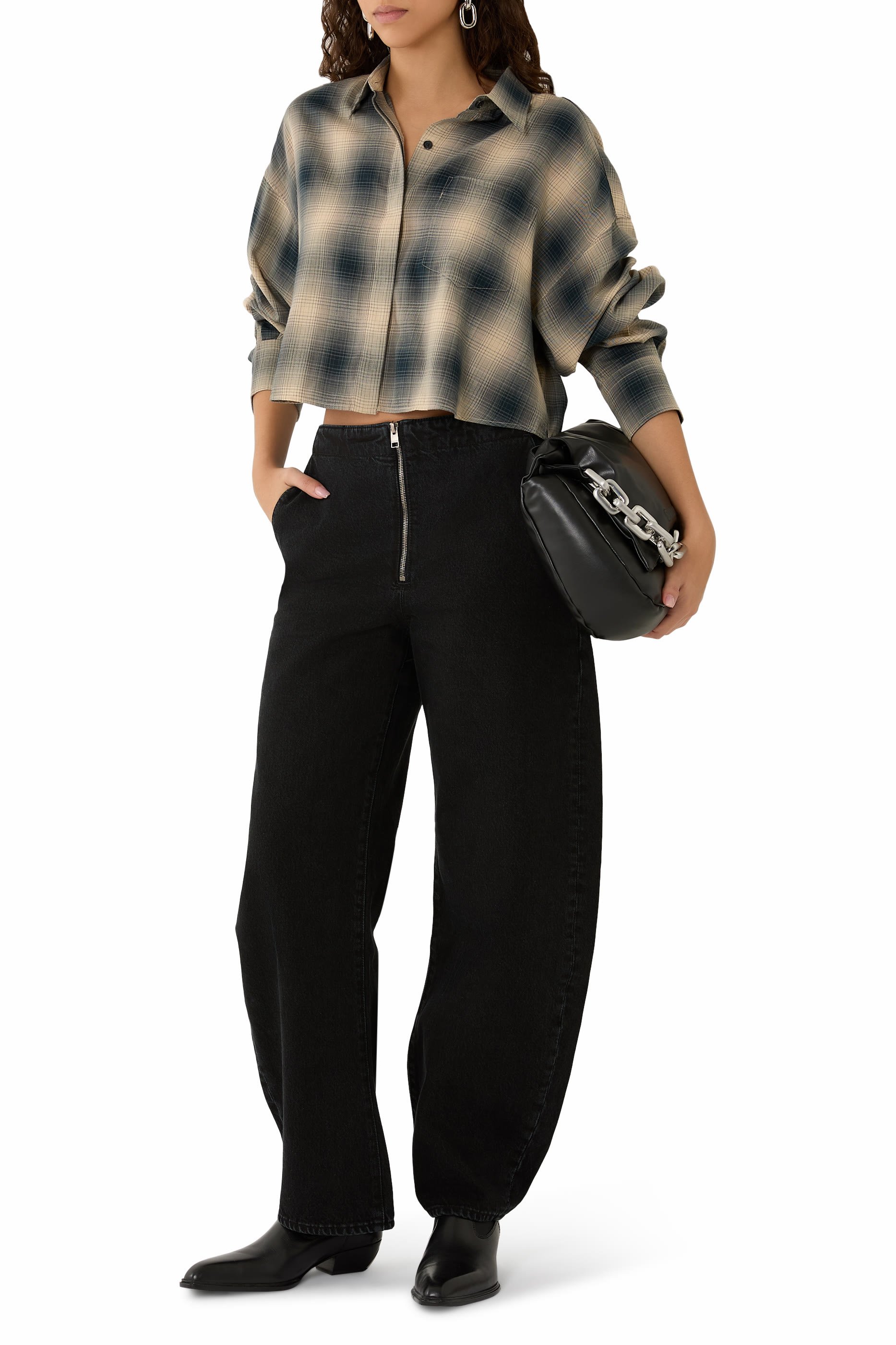 Marin Cropped Plaid Shirt