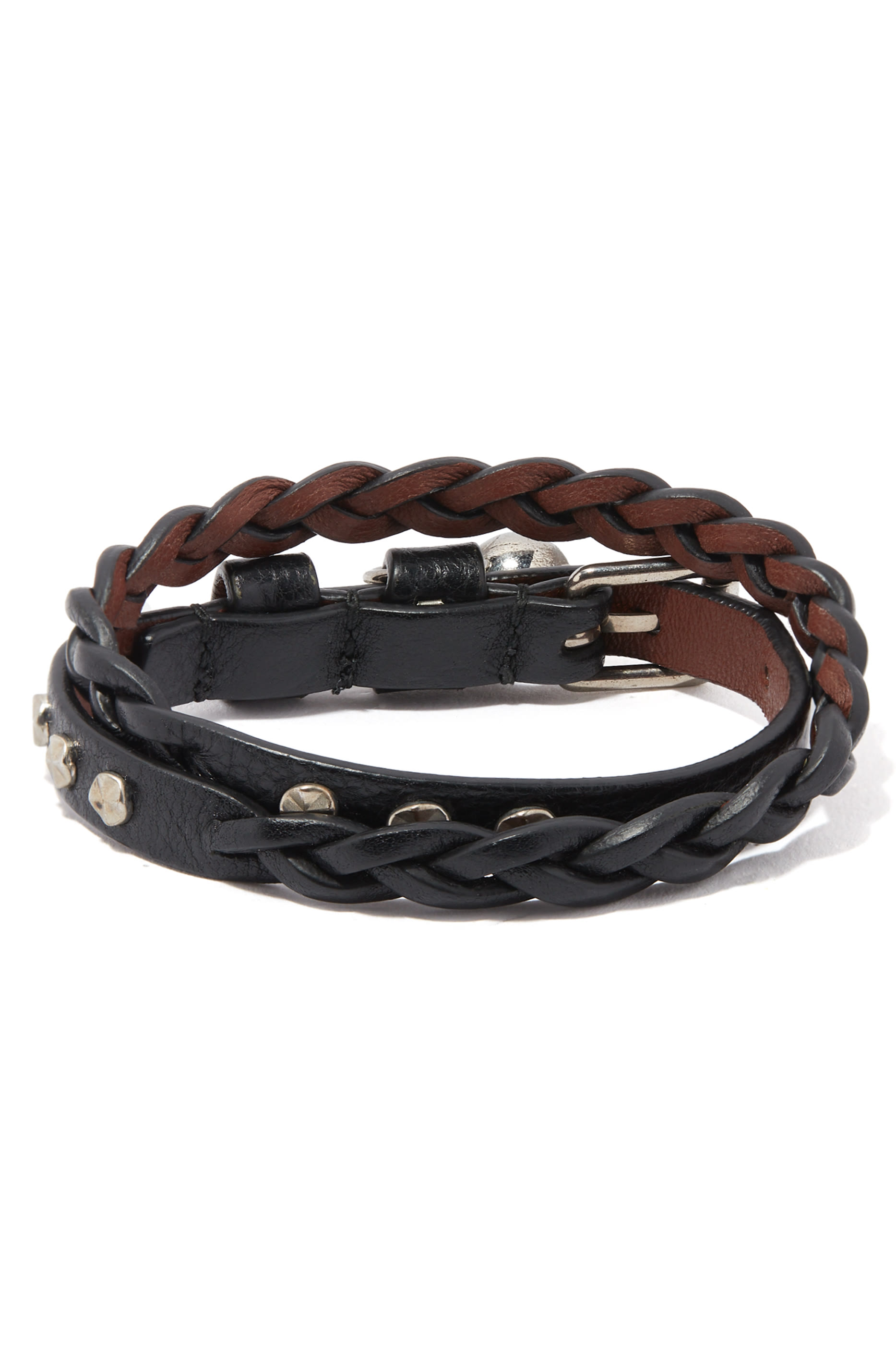 Hammered Studs Double Wrap Bracelet