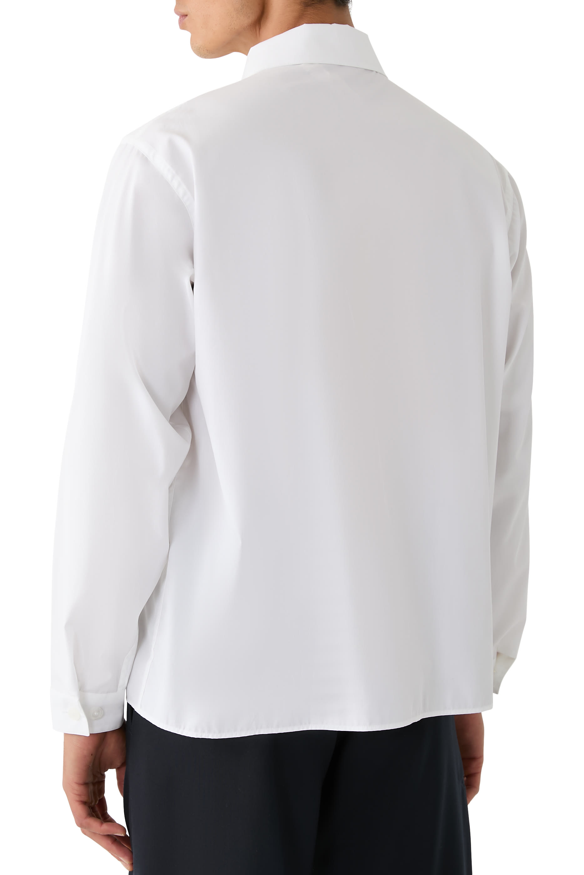 Organic Poplin Zip Shirt with Hidden Logo