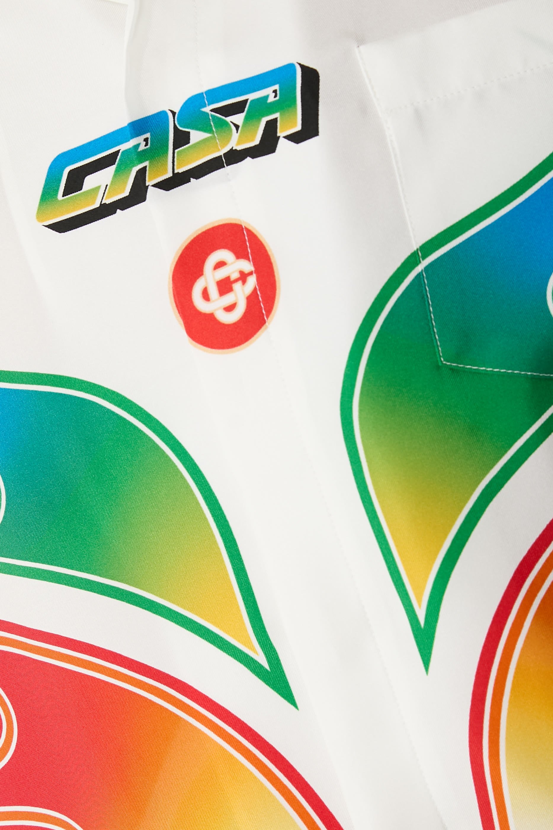 Flame Laurel Long-Sleeve Silk Shirt