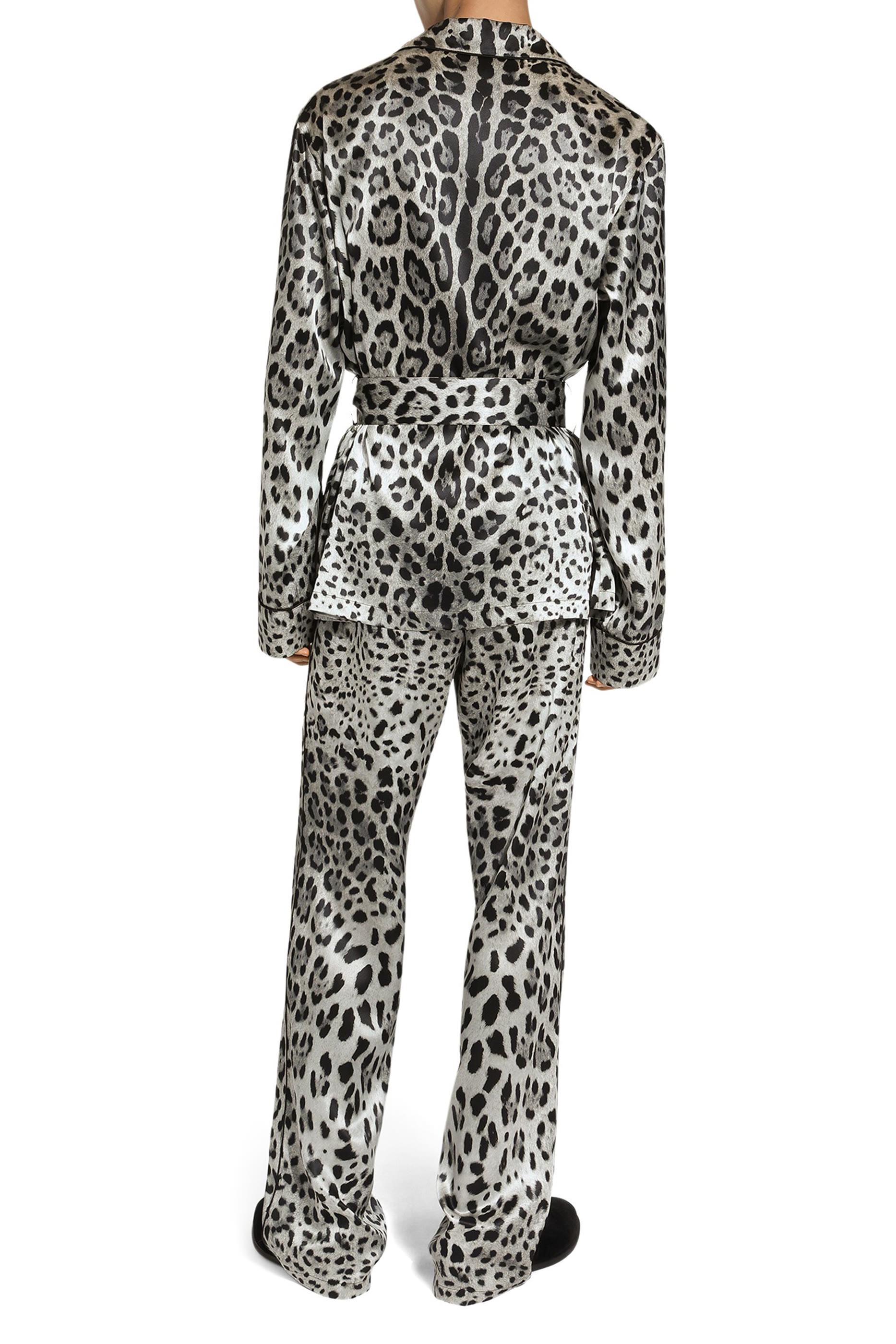 Leopard-Print Satin Pants