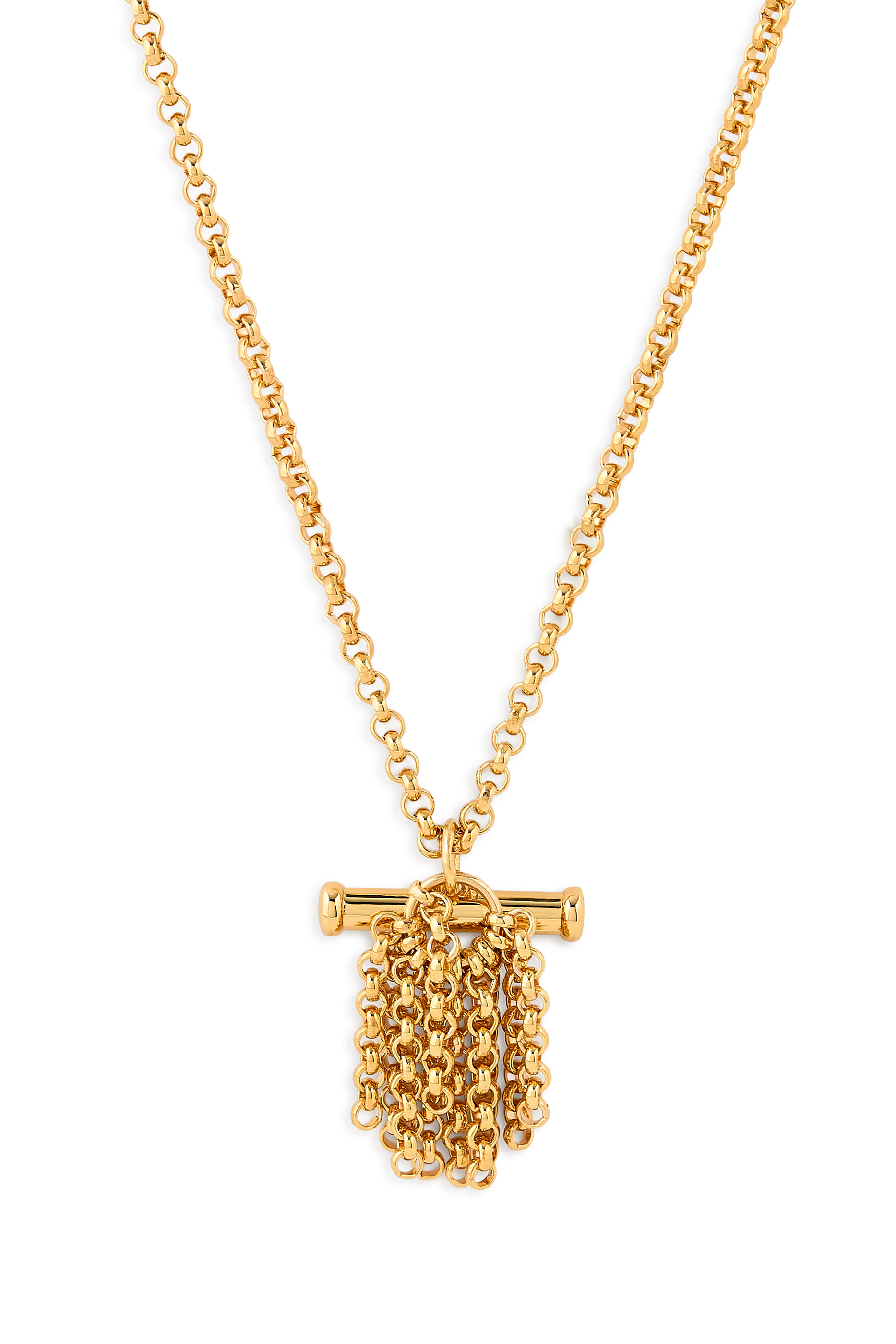 Chain Pendant Necklace, 24K Gold Plated