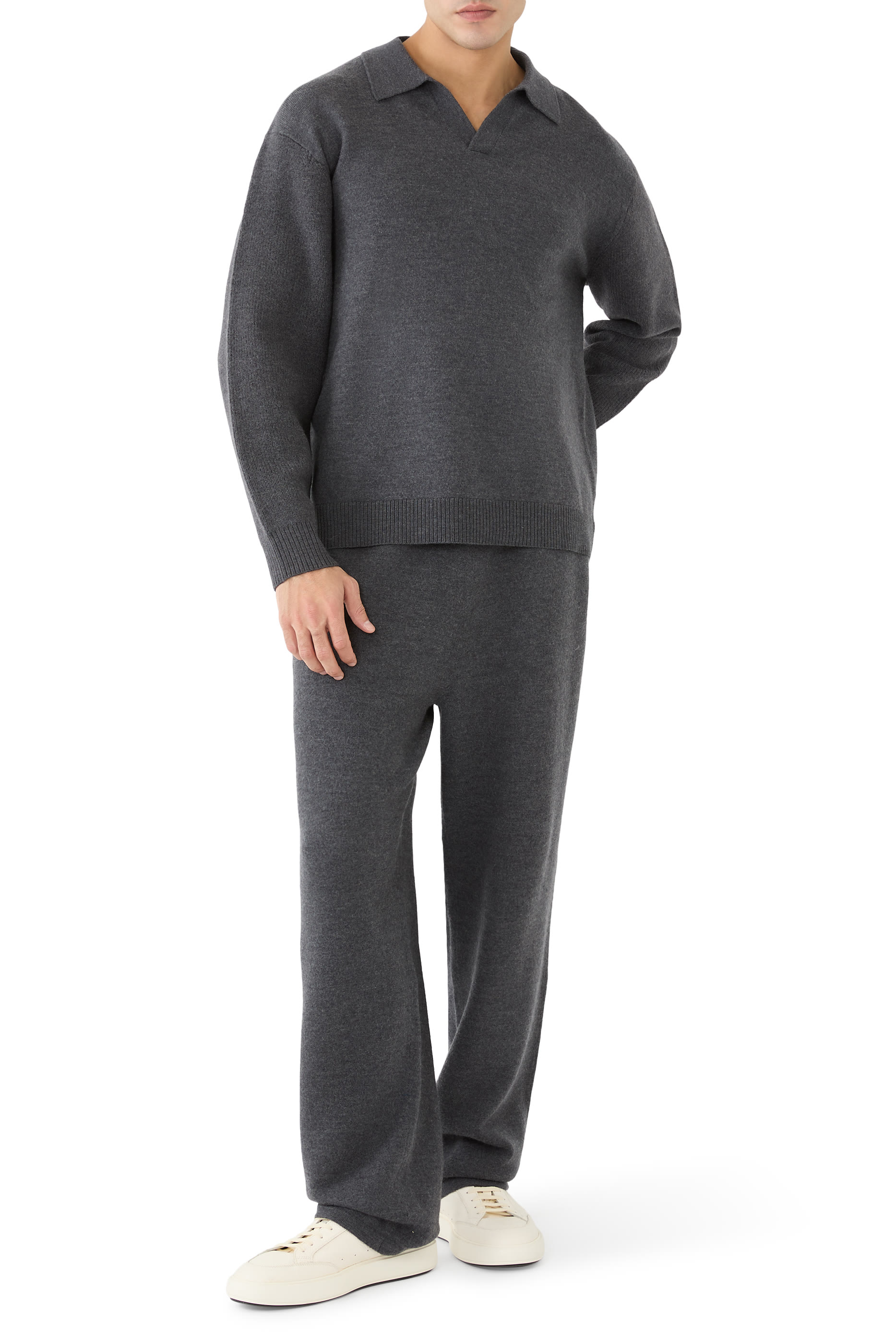 Boiled Wool Polo Sweater