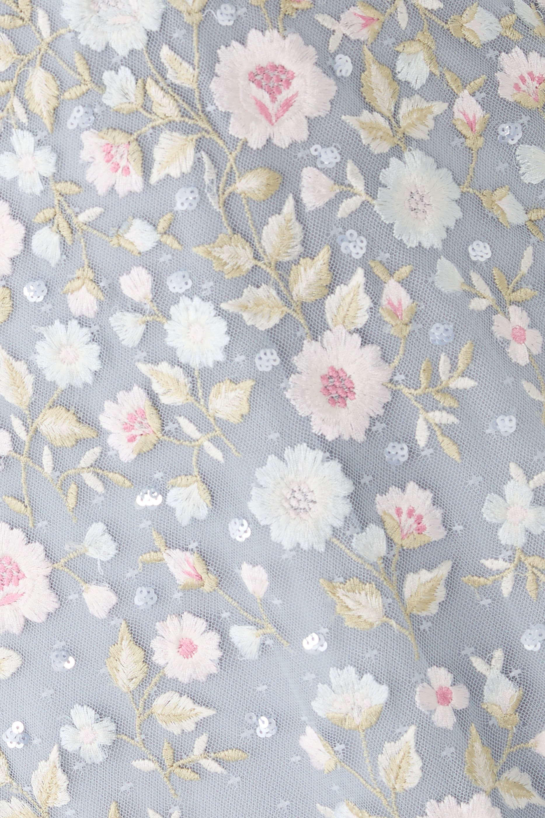 Ethereal Blooms Frill Ankle Gown 