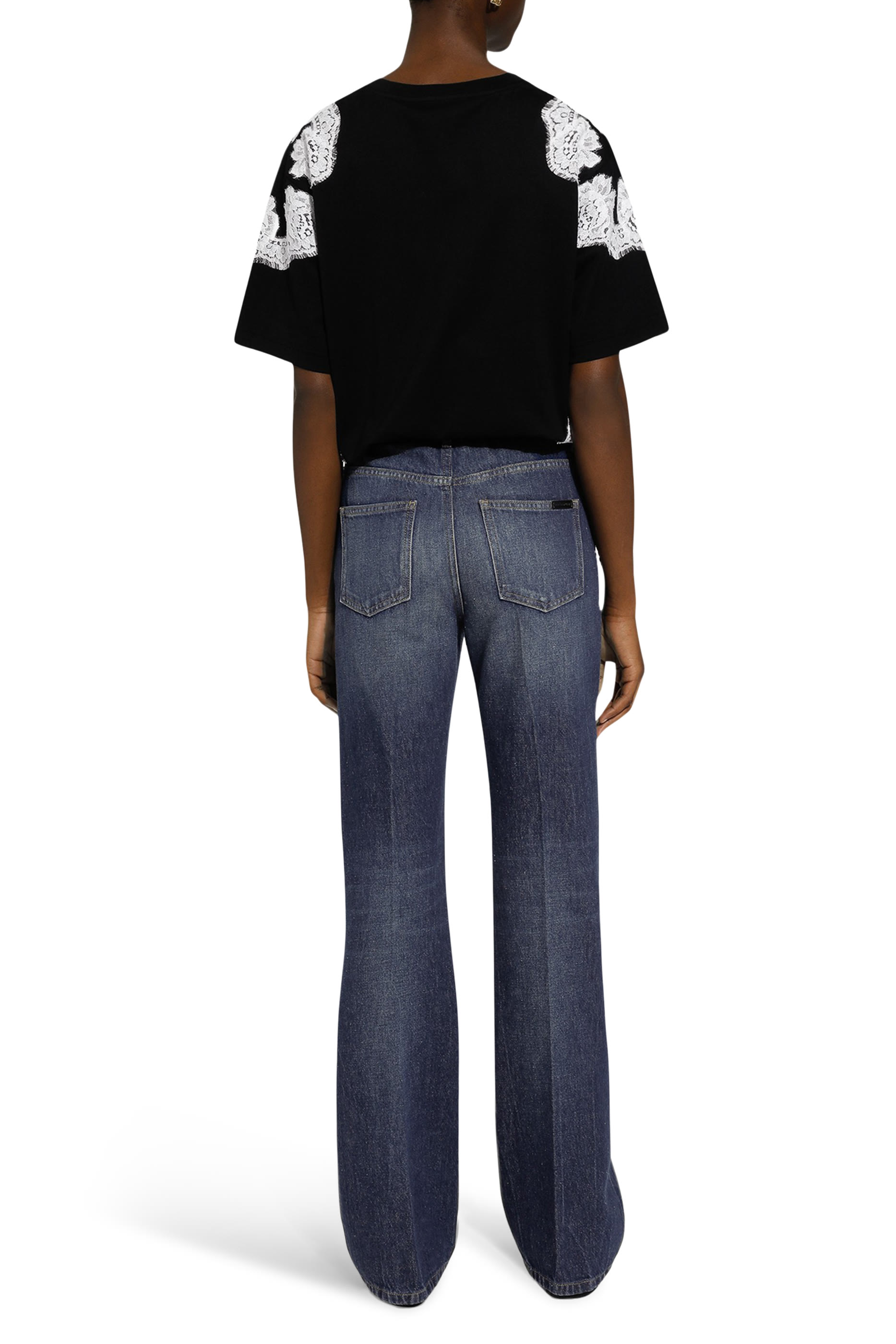 Logo & Lace Jersey T-Shirt