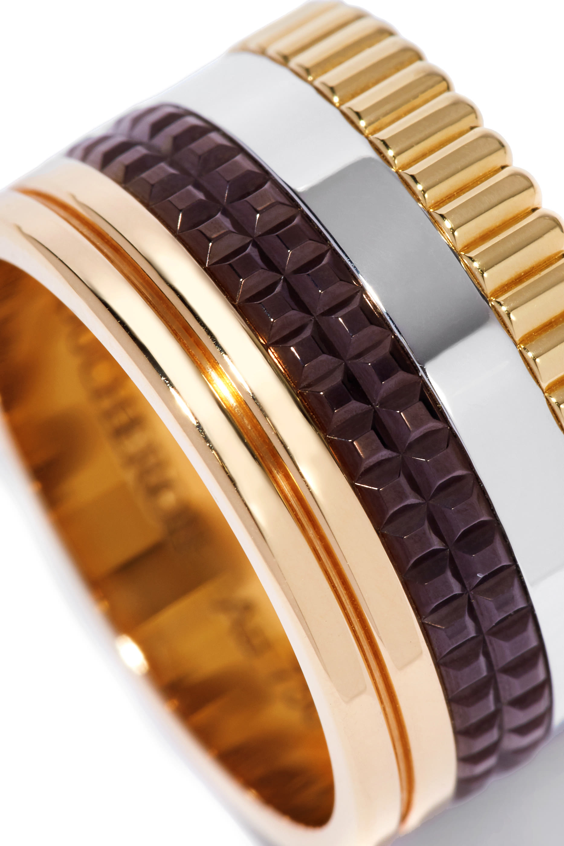 Quatre Classique Large Ring, 18k Mix Gold & PVD