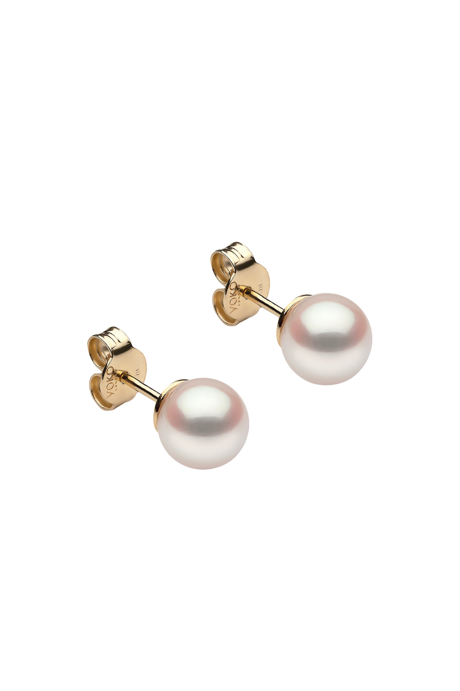 Classic Stud 7mm Earrings, 18k Yellow Gold & Pearl