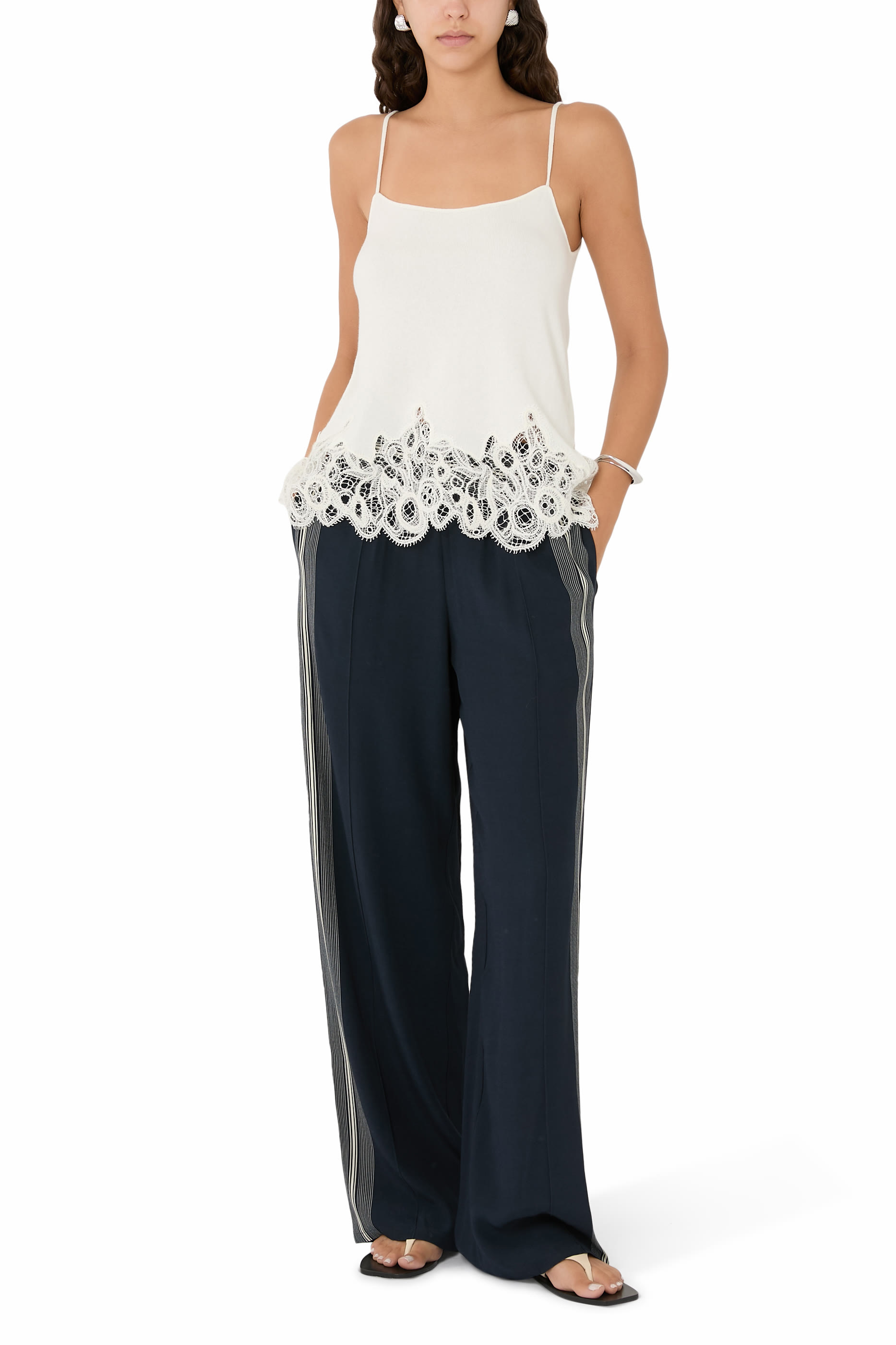 Handkerchief-Stripe Pull-On Pants