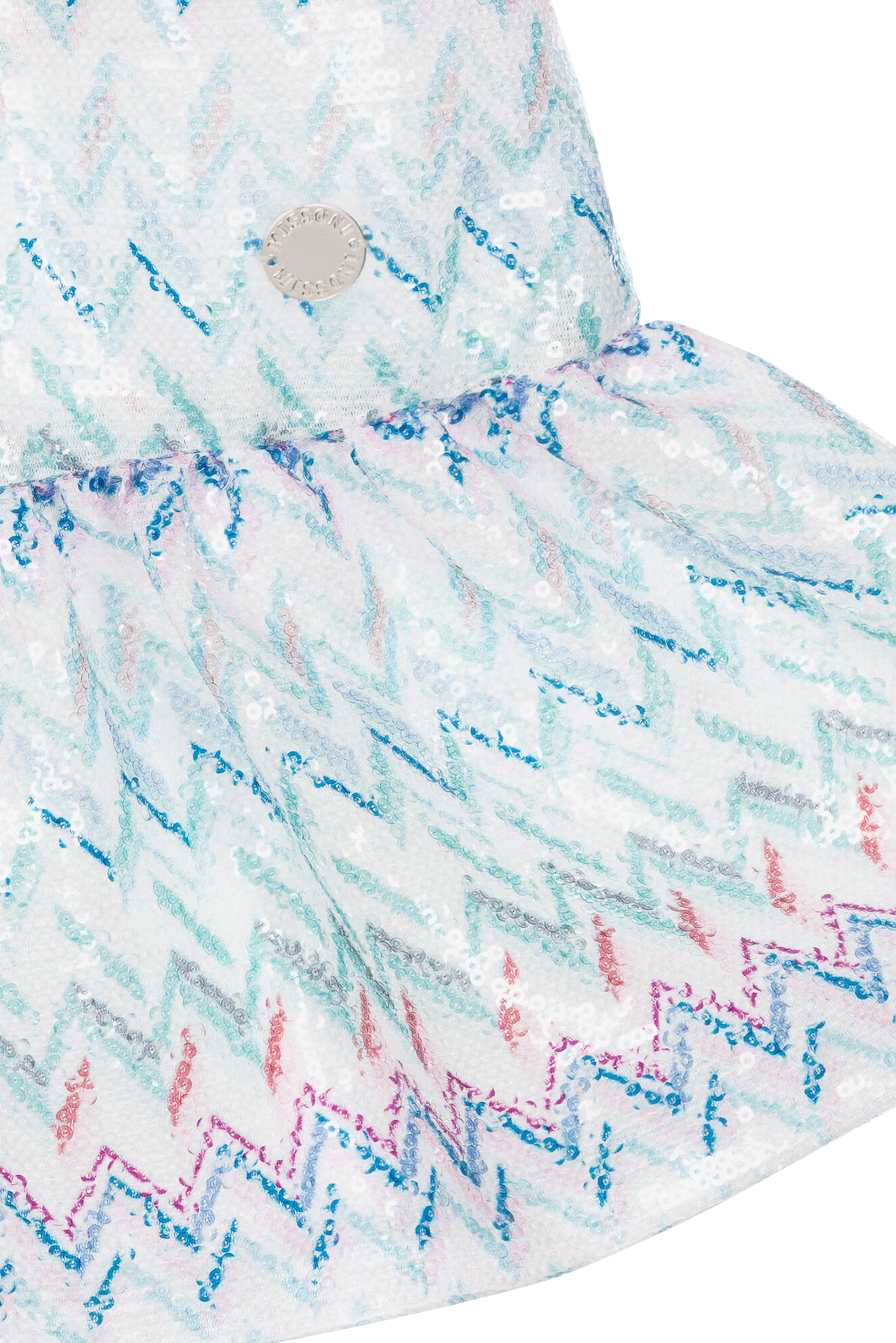 Kids Zigzag Sequine Embellished Dress