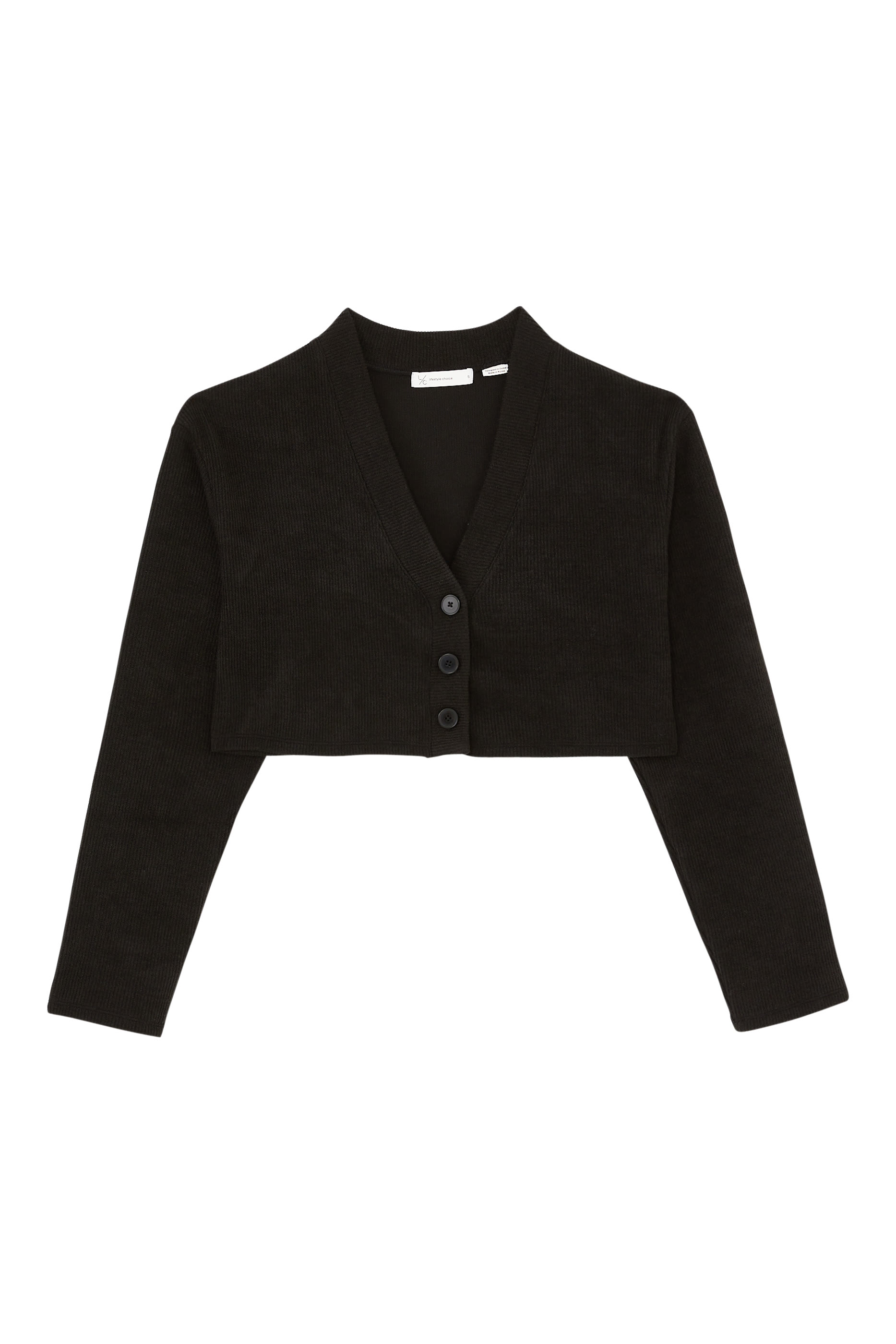 Wellness Rib Knit Cropped Jersey Cardigan