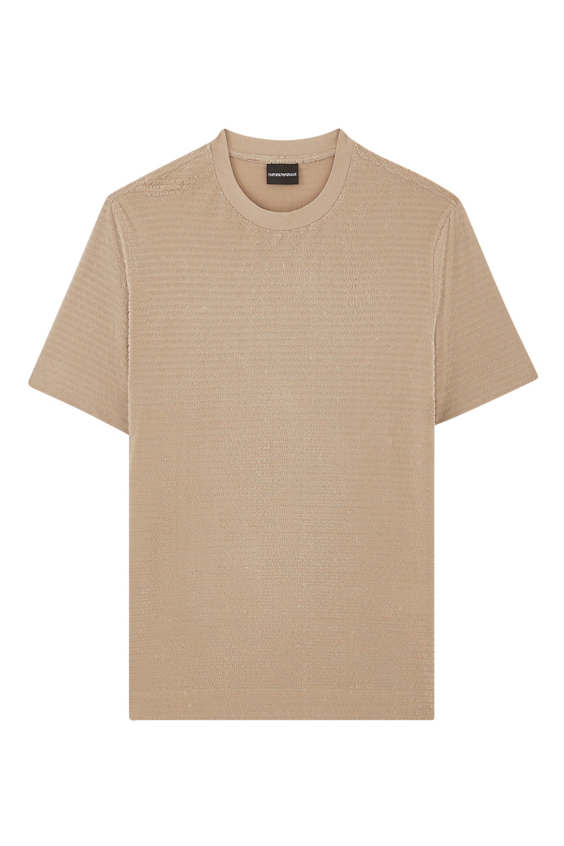 All-Over Flocked Logo Lettering T-Shirt