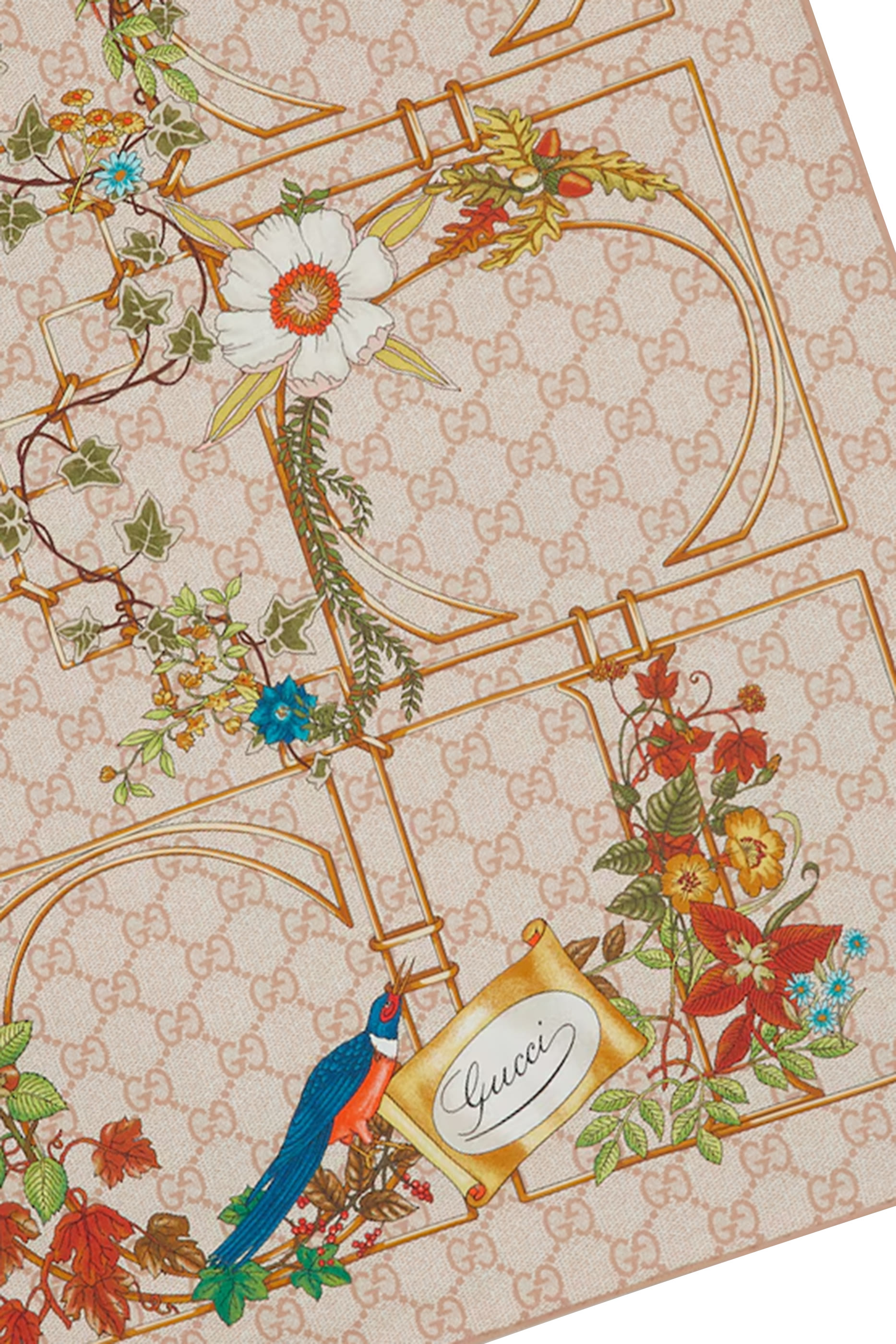 Animal and Floral Print Silk Carré