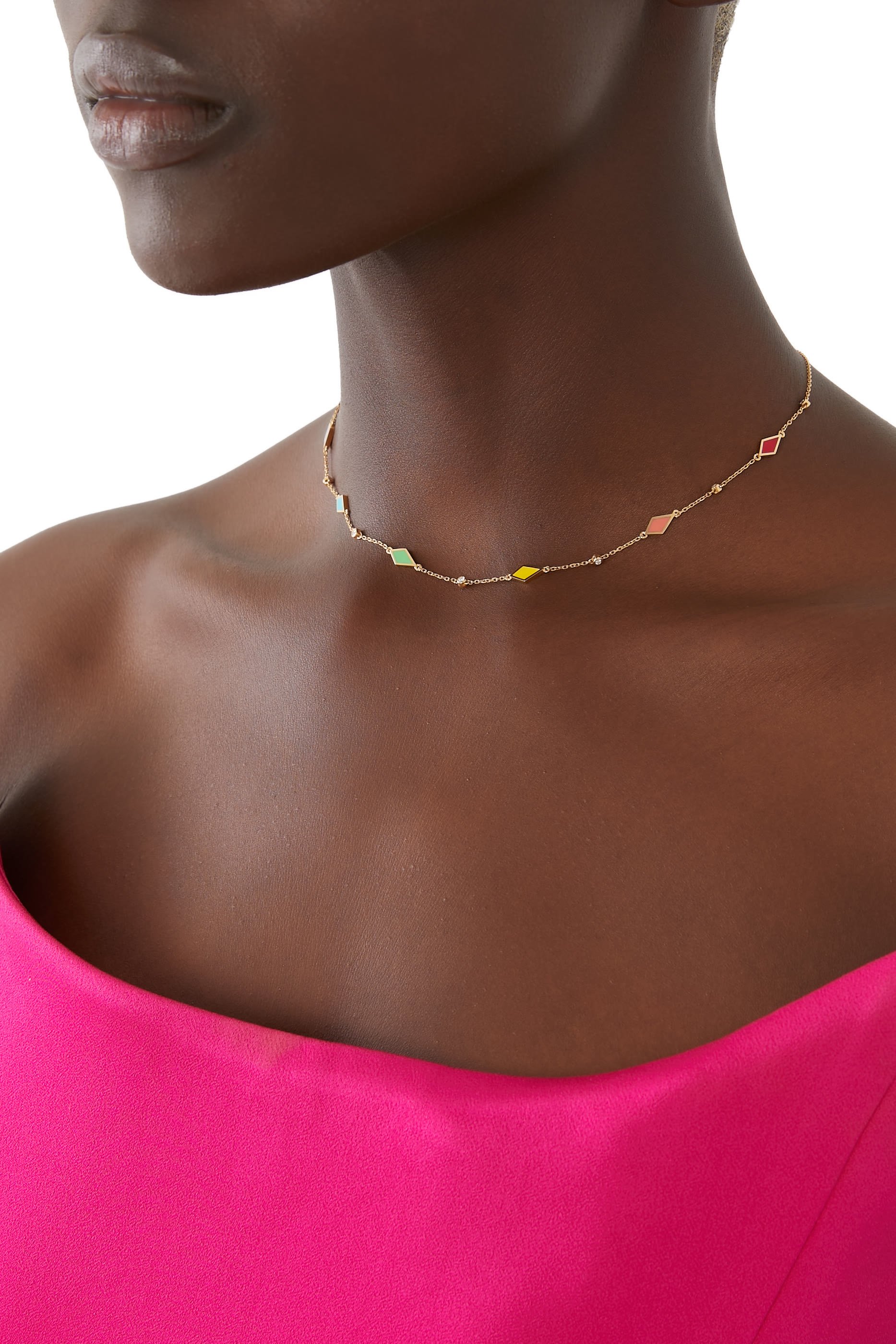 Mosaic Choker Necklace, 18k Yellow Gold & Diamonds