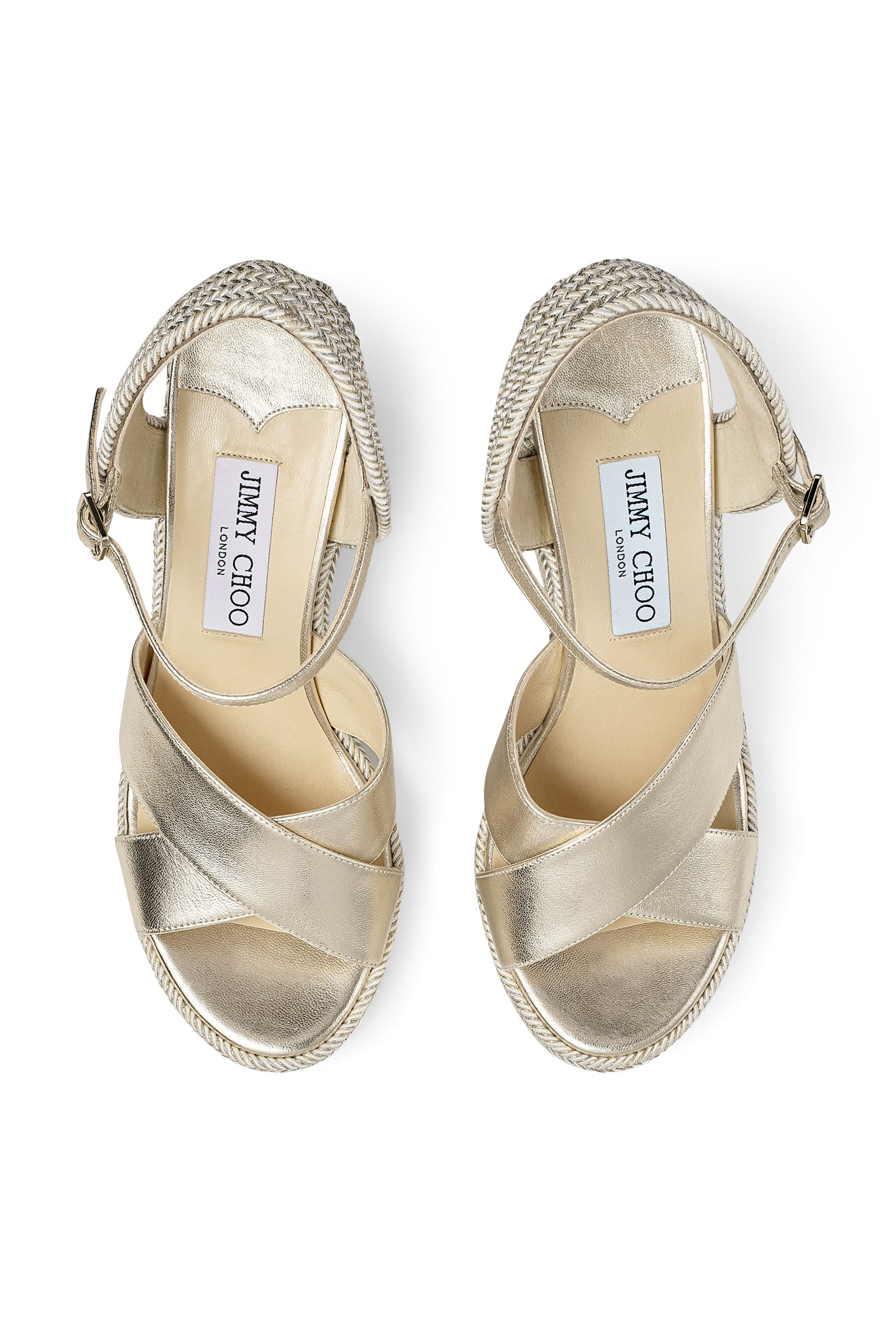 Dellena 100 Wedge Sandals in Metallic Nappa