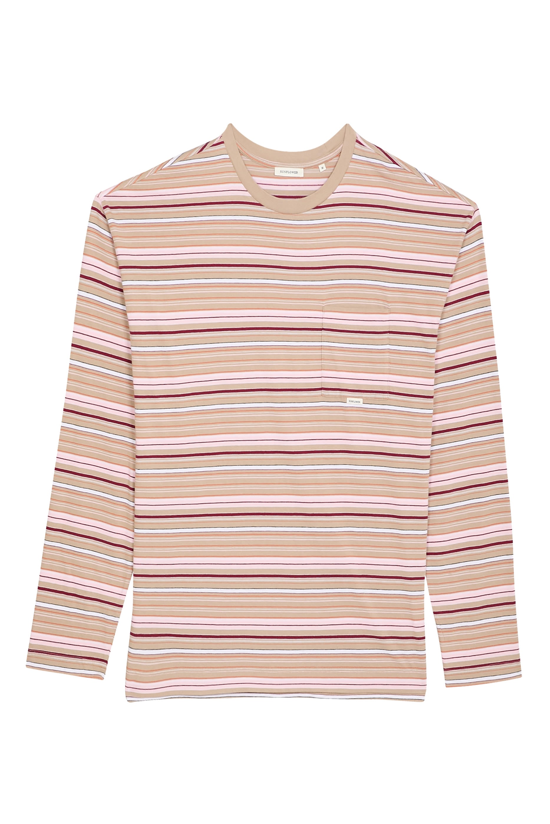Stripe Long Sleeve Pocket T-Shirt