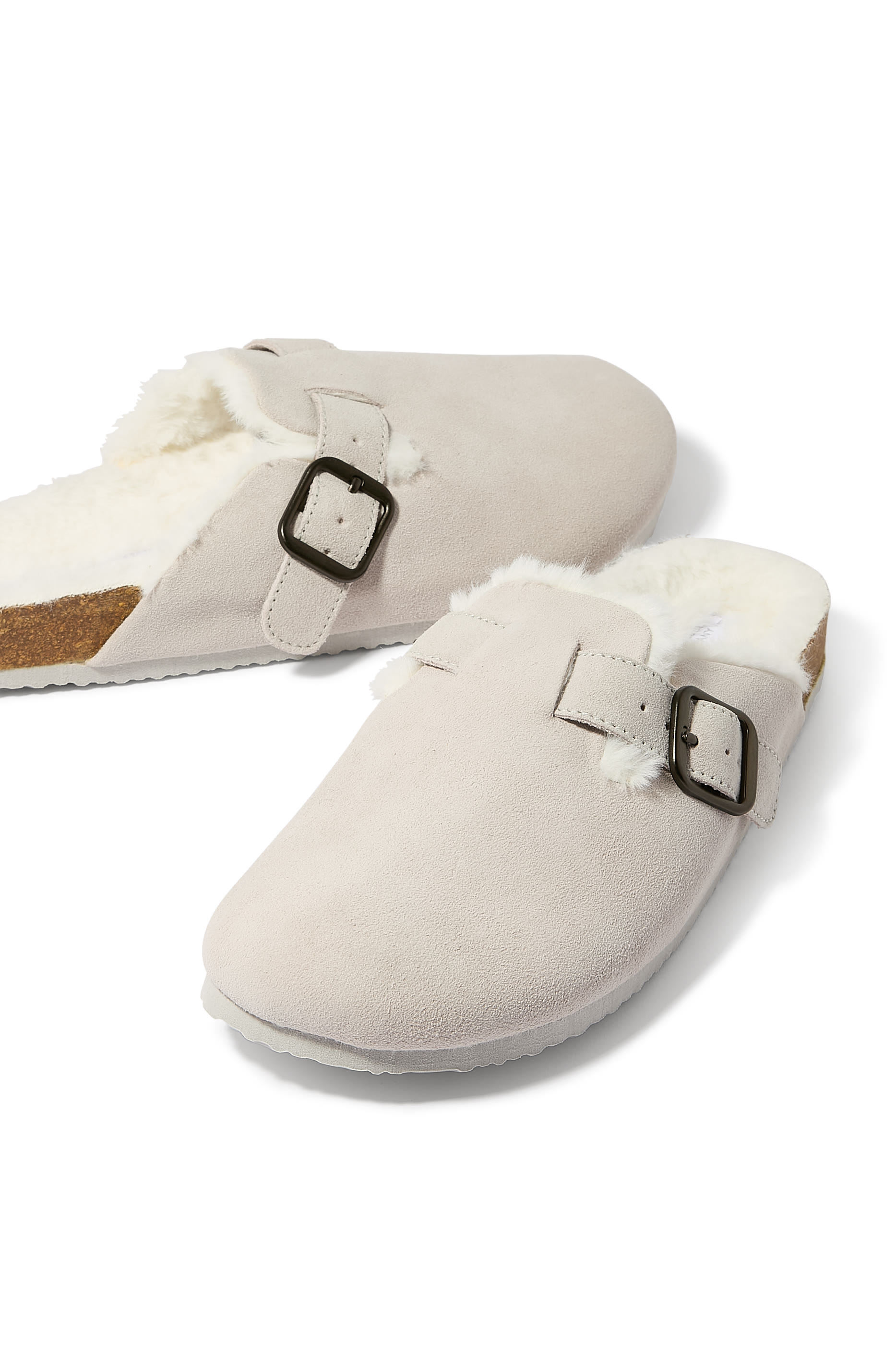 Suede Corkbed Mule Slippers