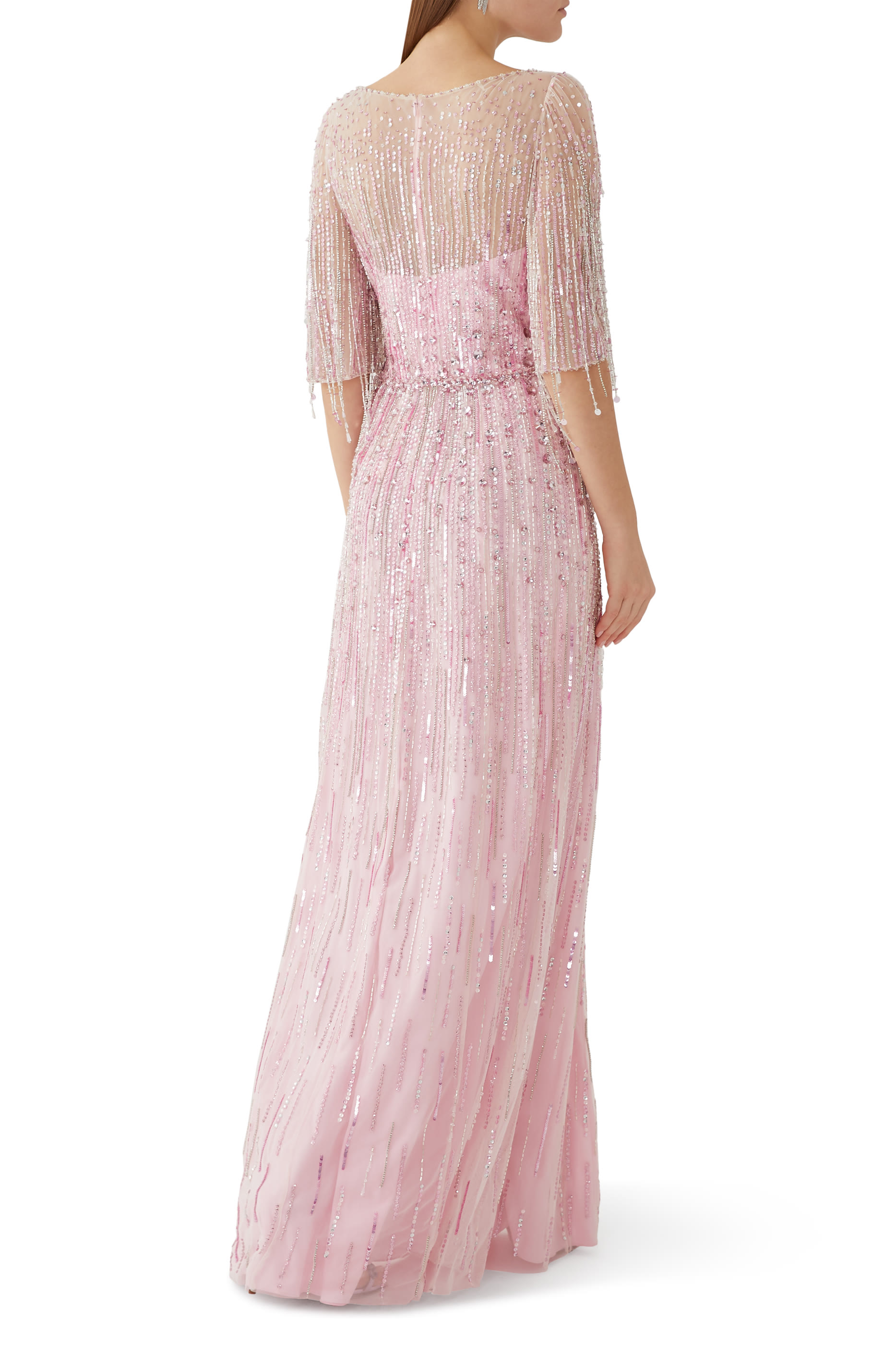 Arda 3/4 Sleeve Embellished Gown