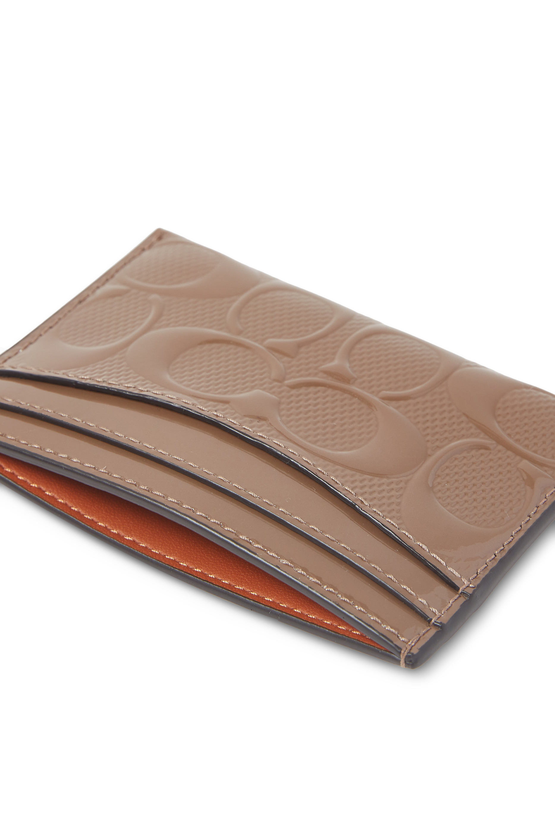 Slim Signature Leather Card Case