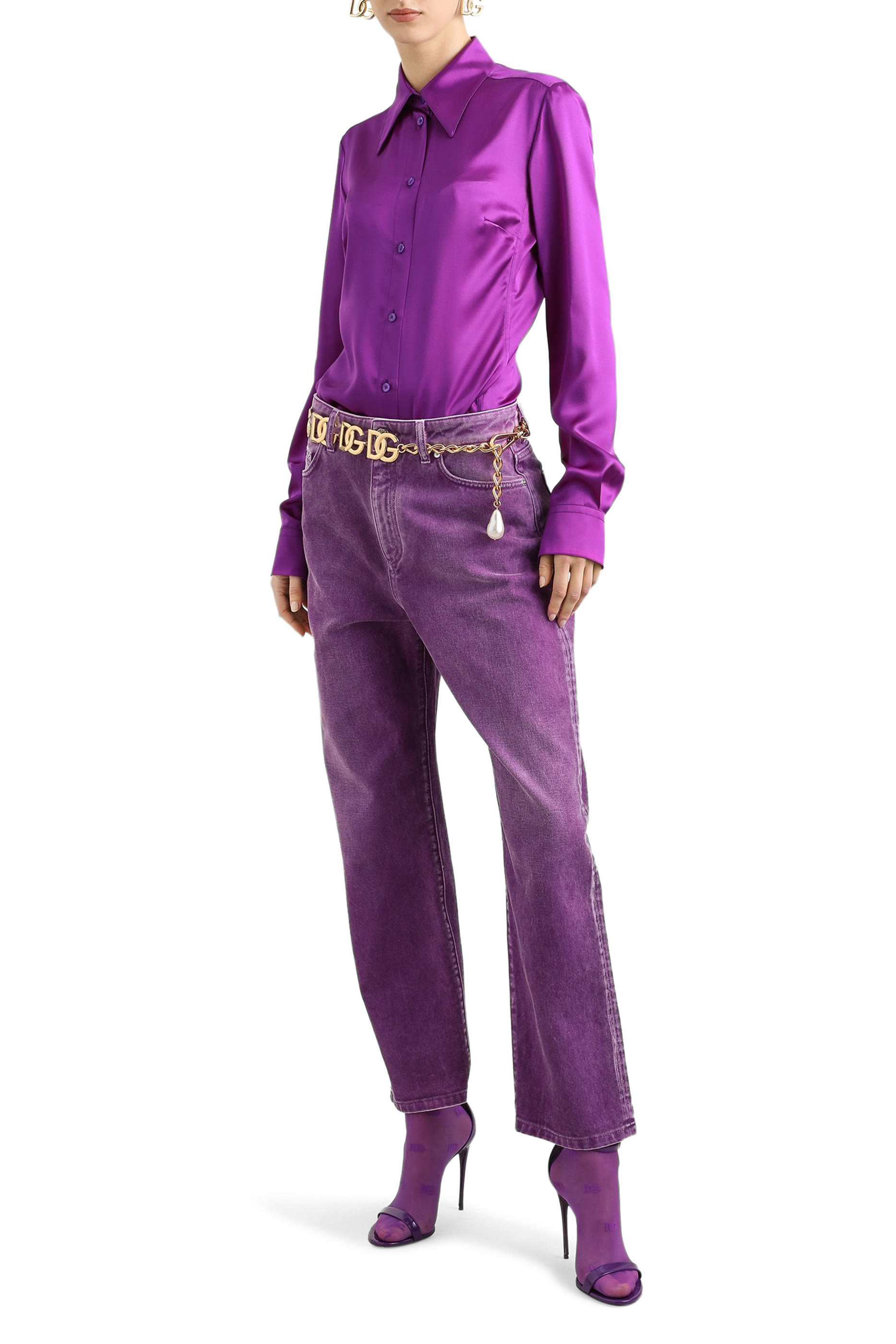 Button-Up Long Sleeves Silk Shirt