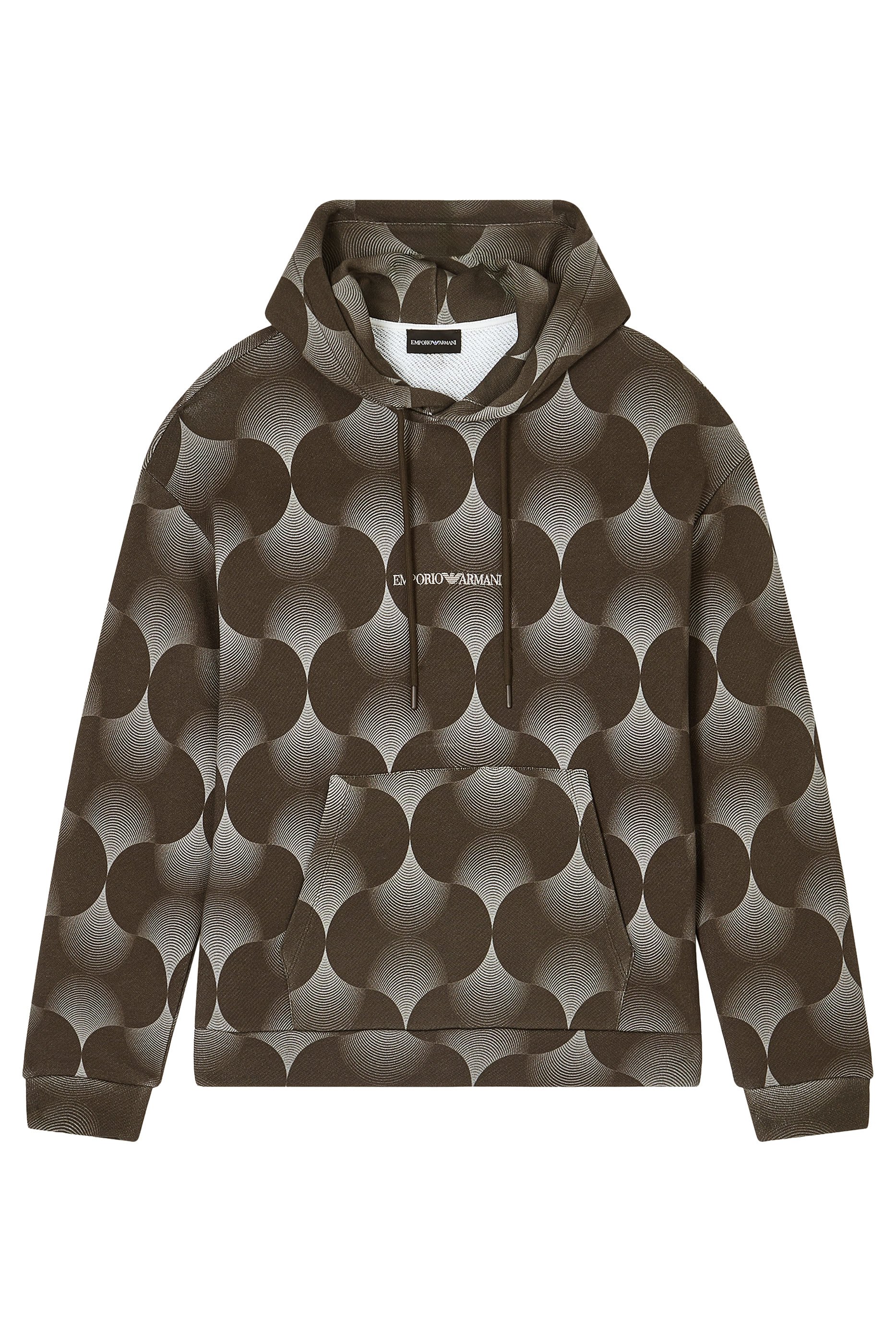 Op-Art Print Hooded Sweatshirt