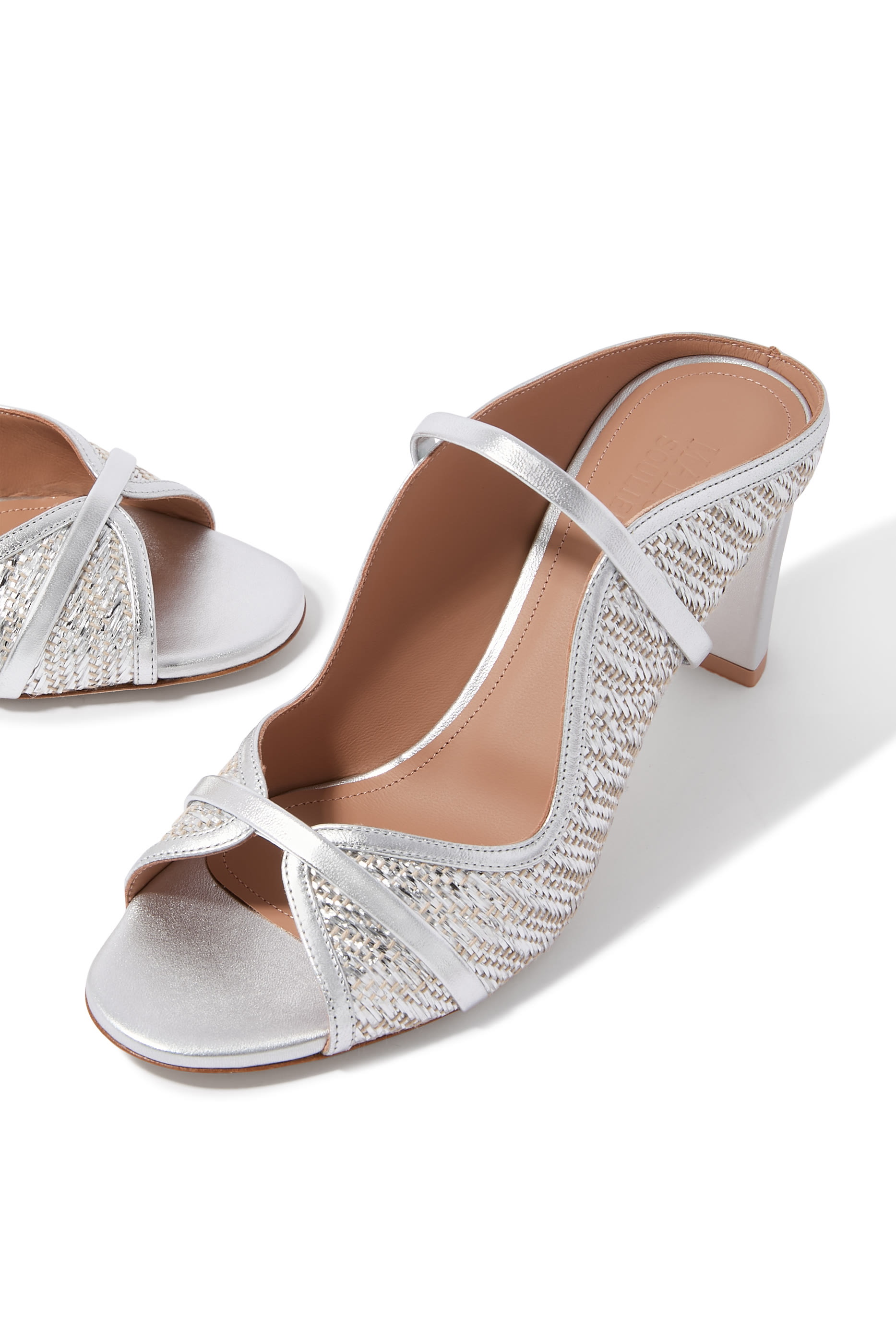 Norah Metallic Raffia 70 Mules