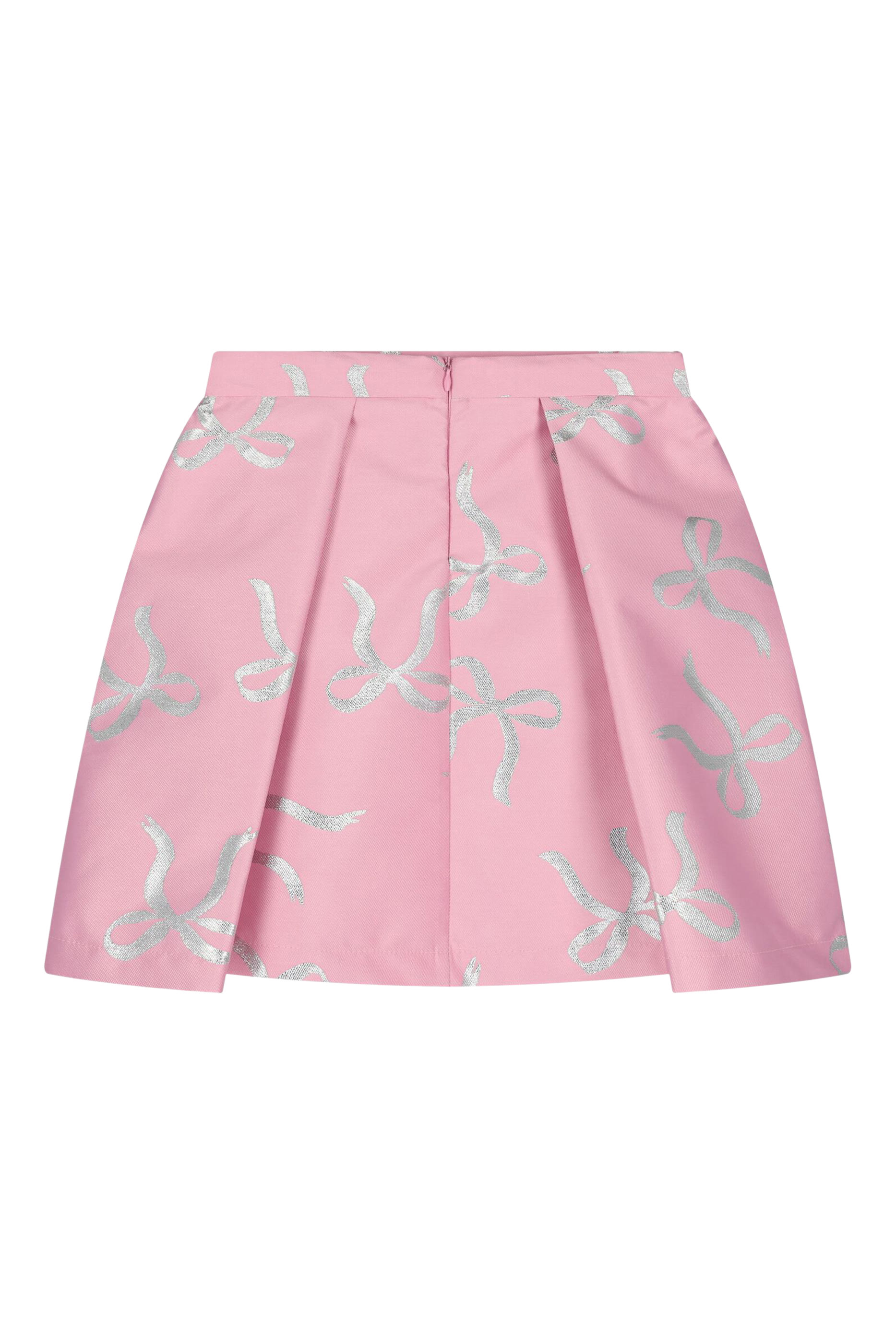 Kids Bow-Print Pleated Skirt