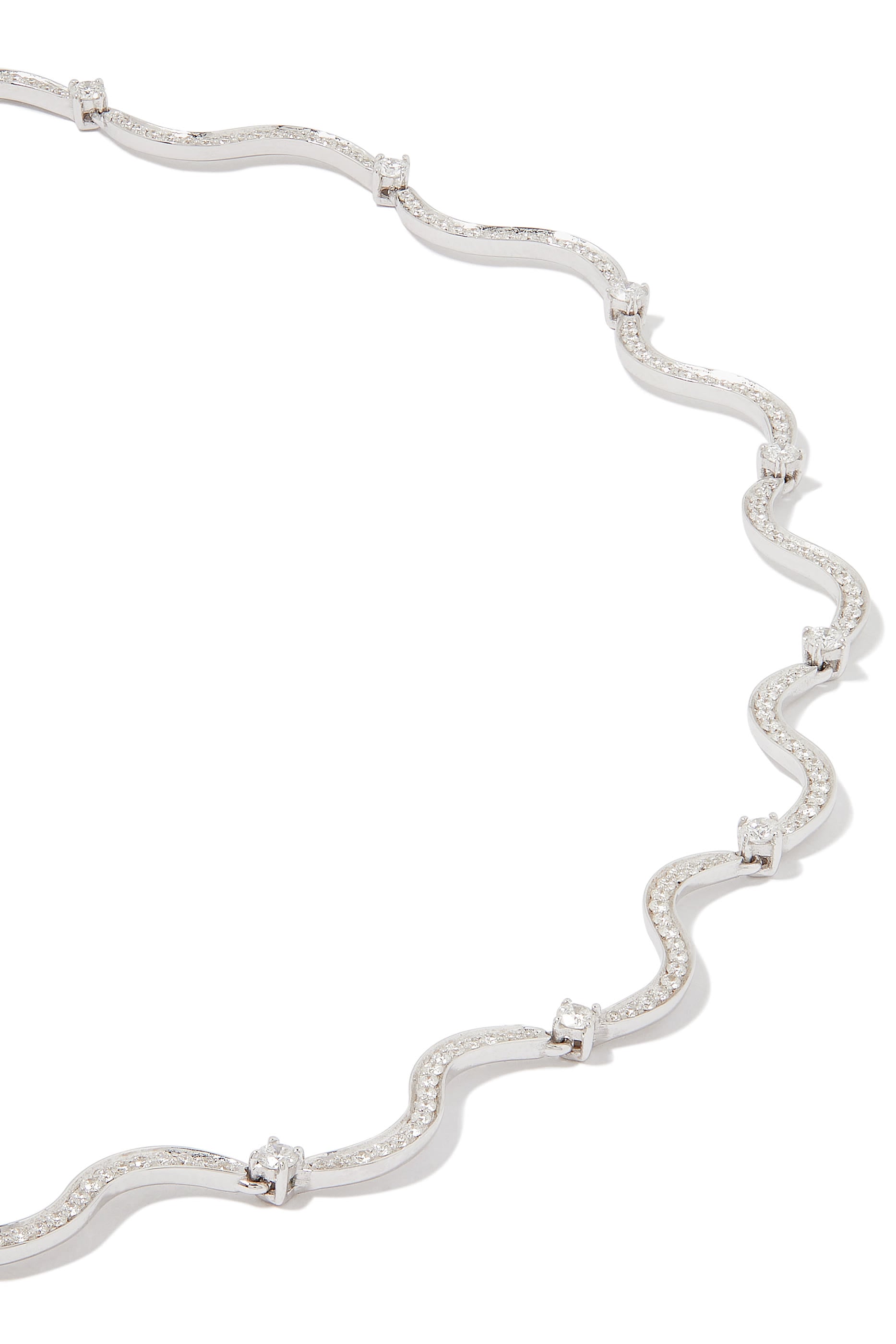 Wave Choker, 18k White Gold & Diamond