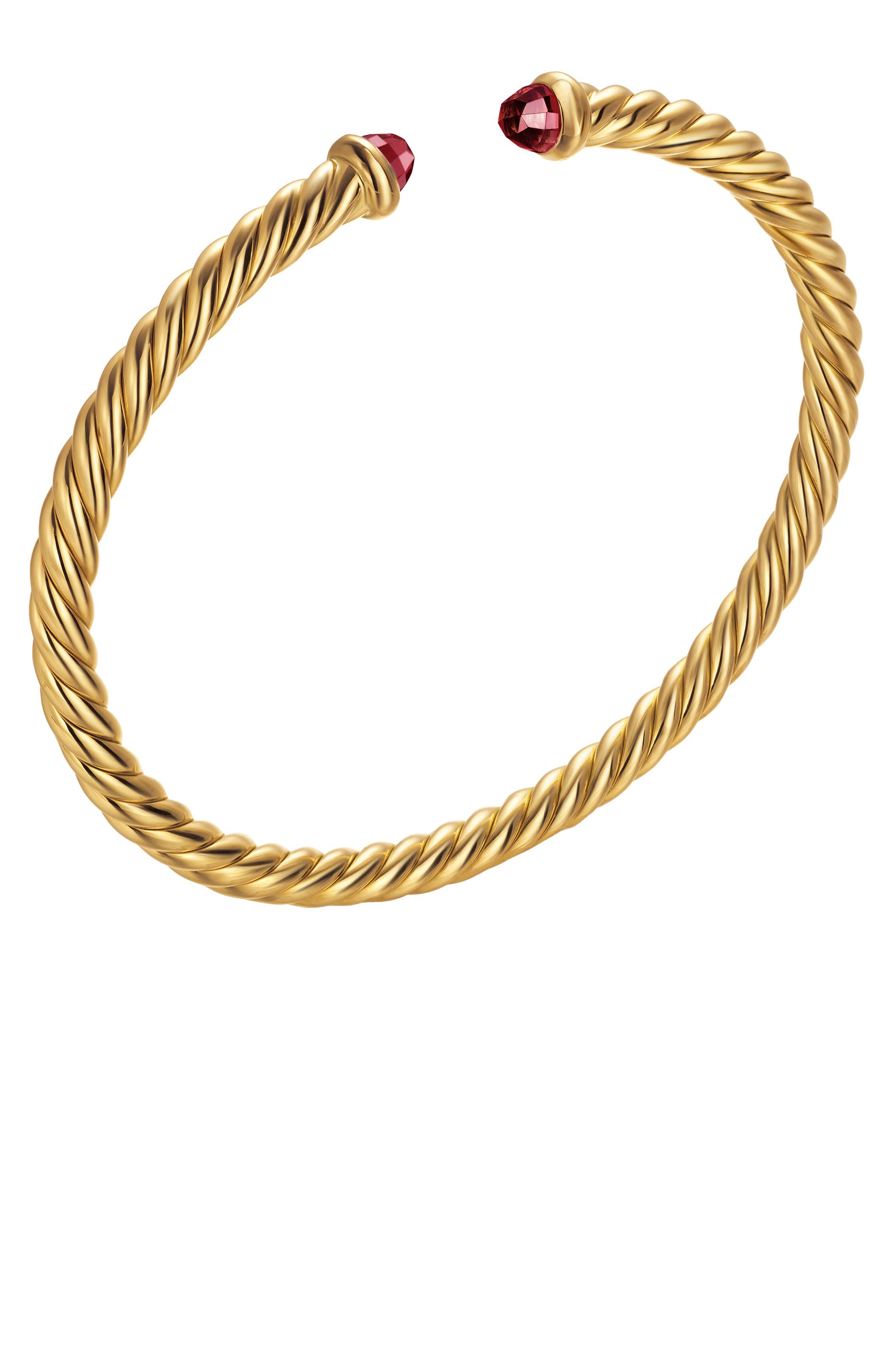 Cablespira&reg; Flex Bracelet, 18K Yellow Gold & Rhodolite Garnet