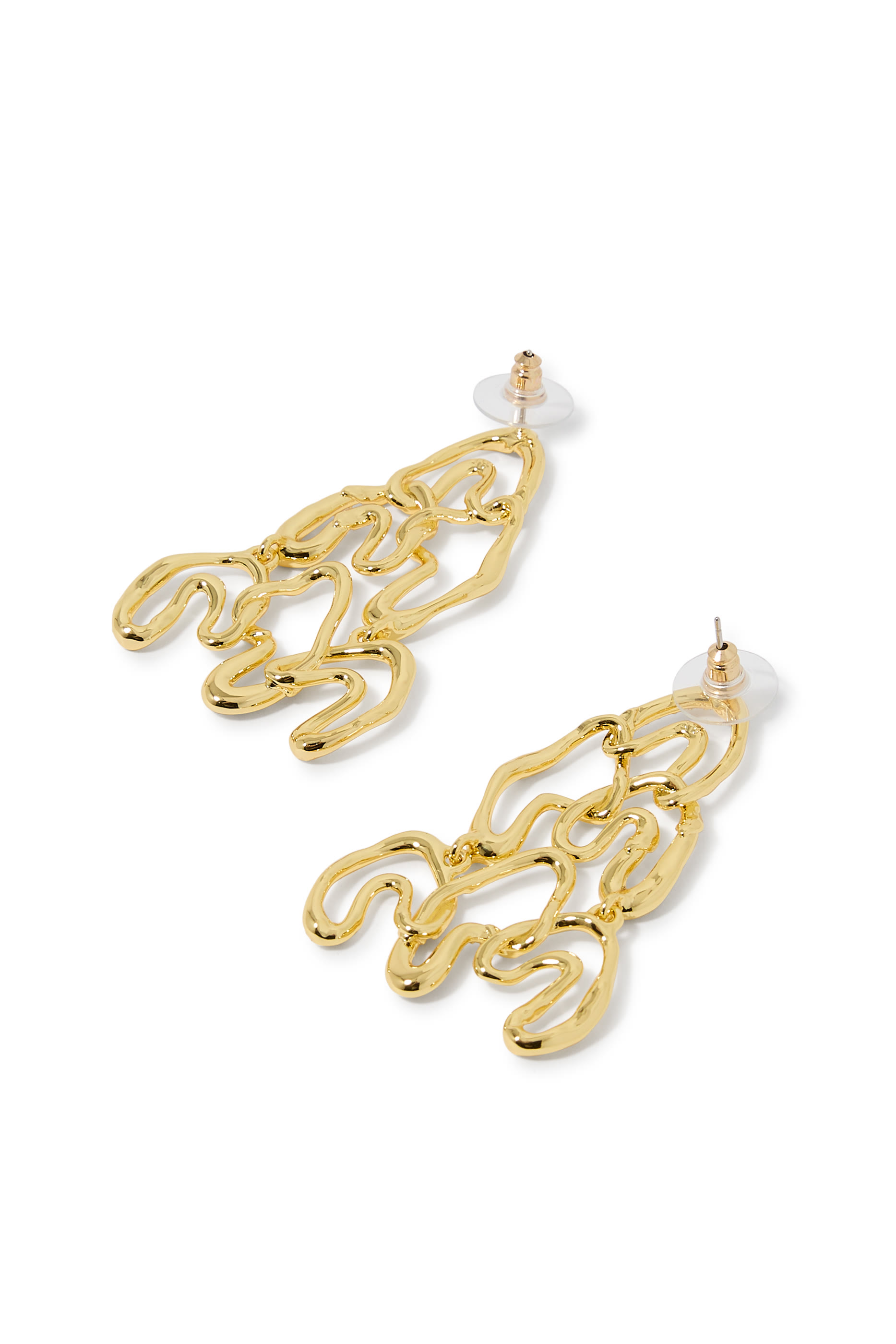 Solanales Crystal Large Chandelier Earrings, 14k Gold Plated Brass & Crystals