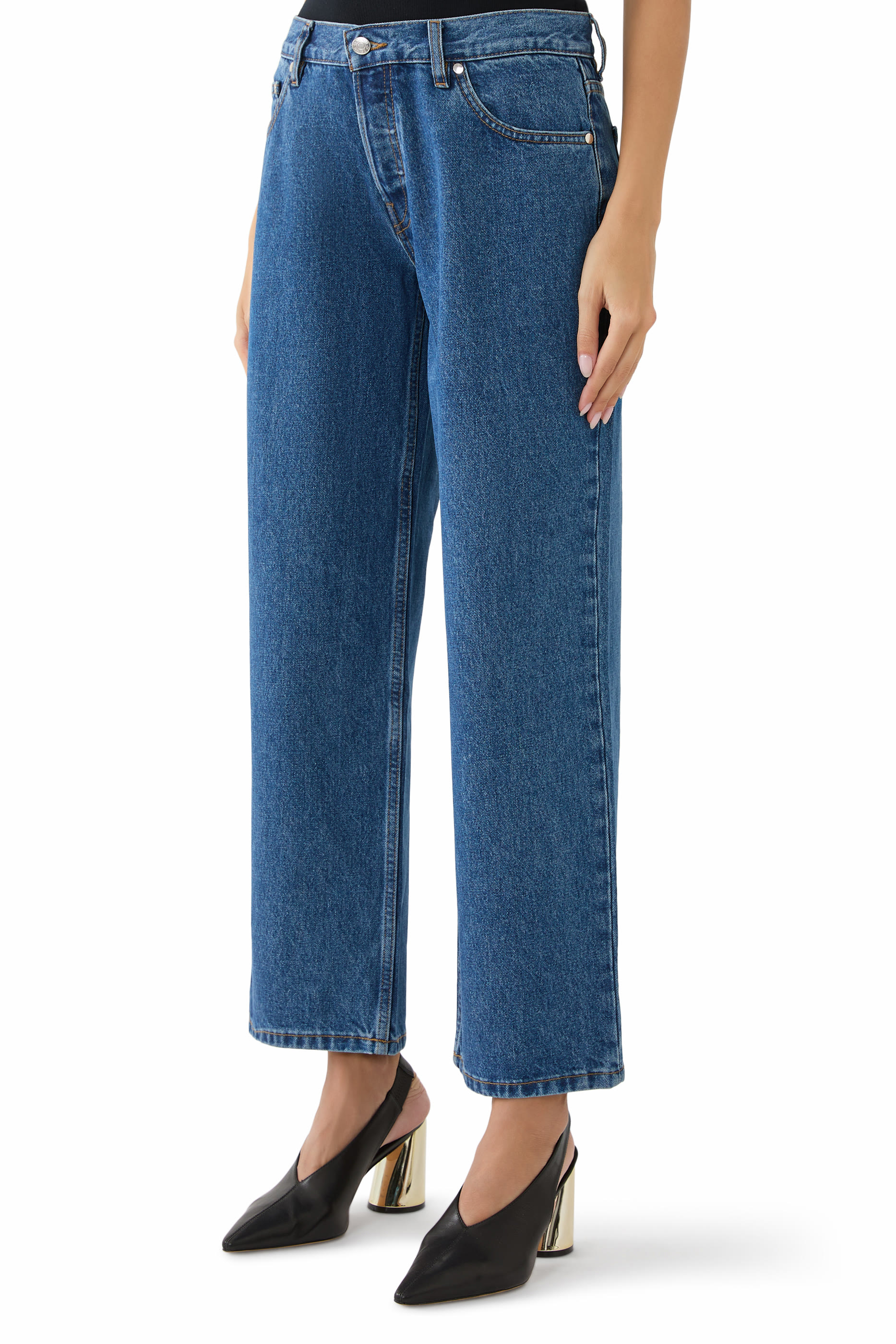Cropped Low Rise Baggy Jeans