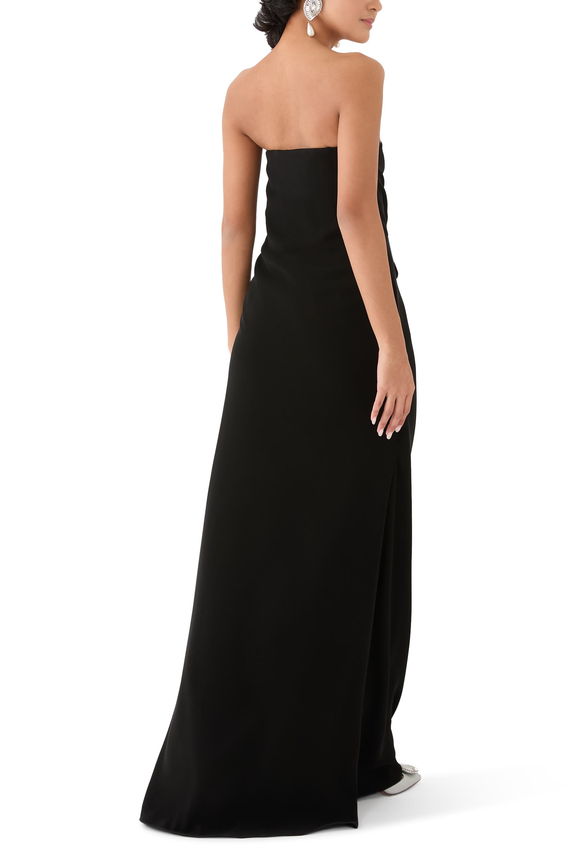 Monochromatic Ruffle Drape Gown