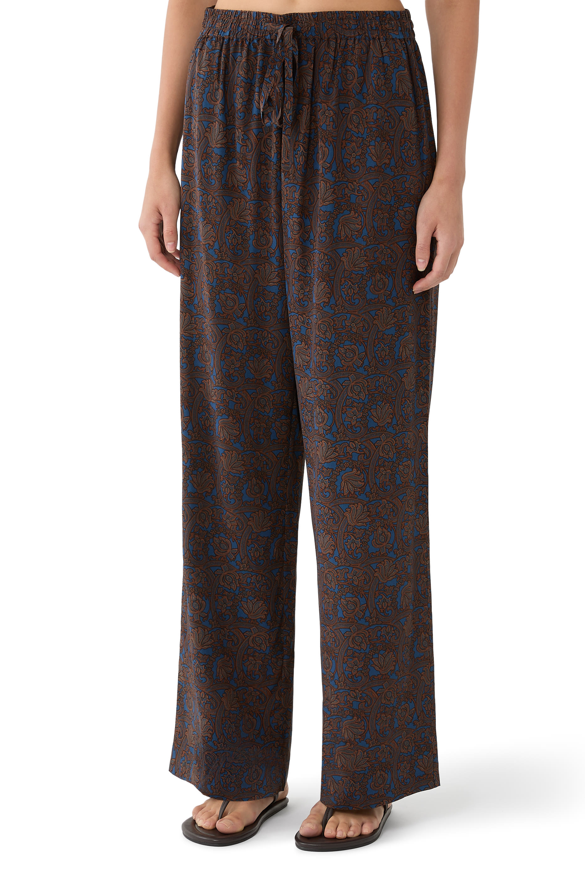 Drawstring Agave Print Pants