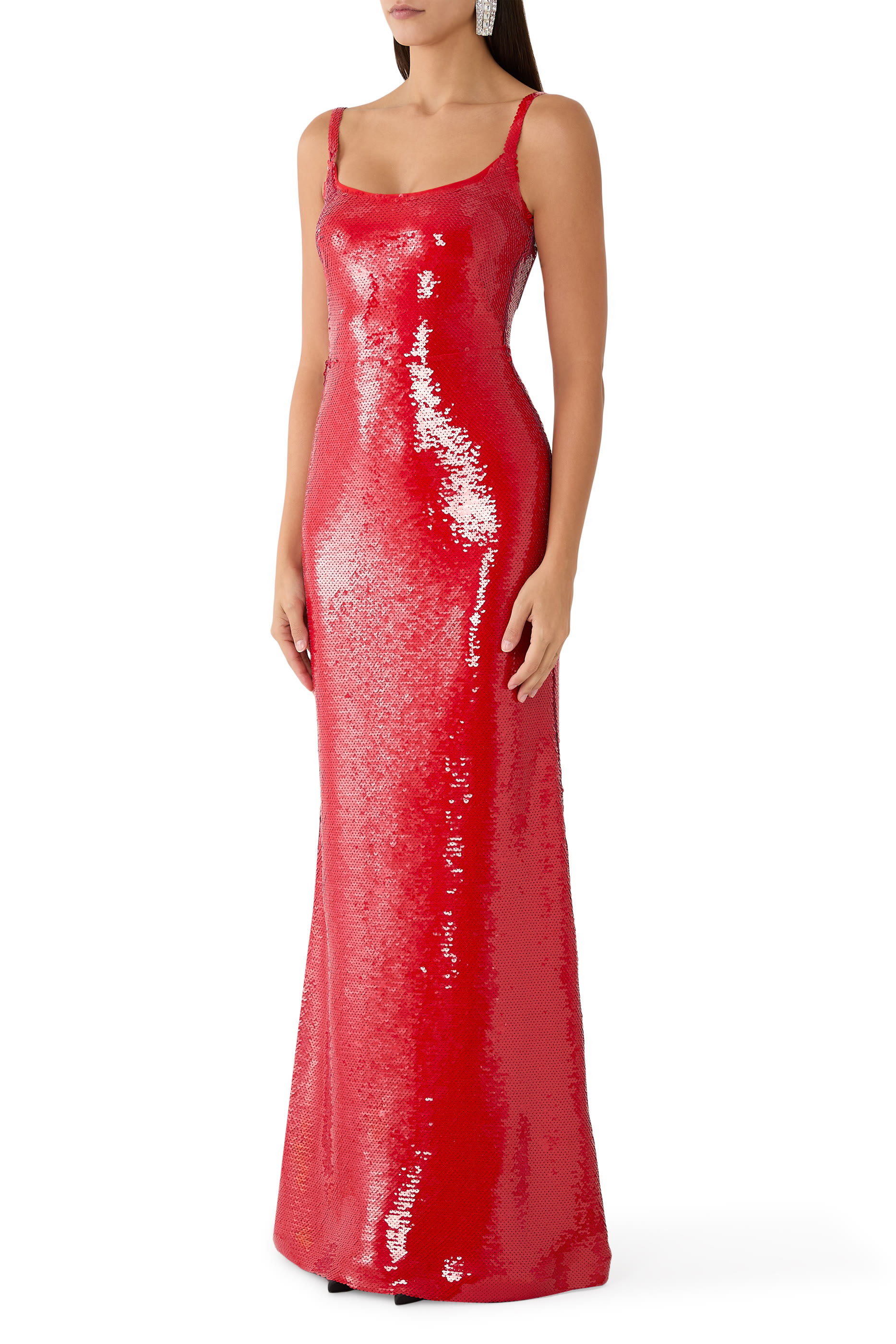 Fitted Sequin Gown 
