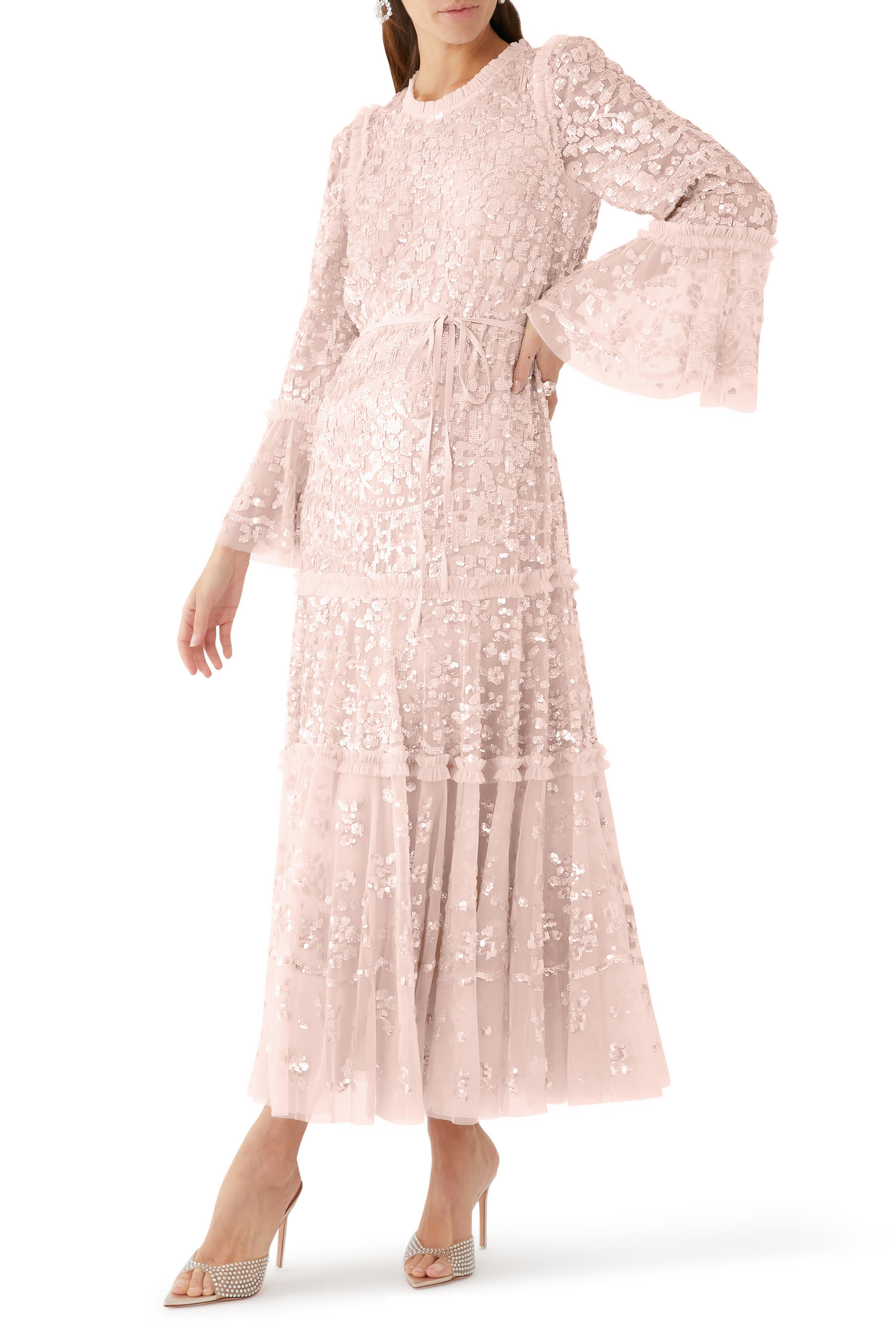 Annie Sequin Tiered Gown
