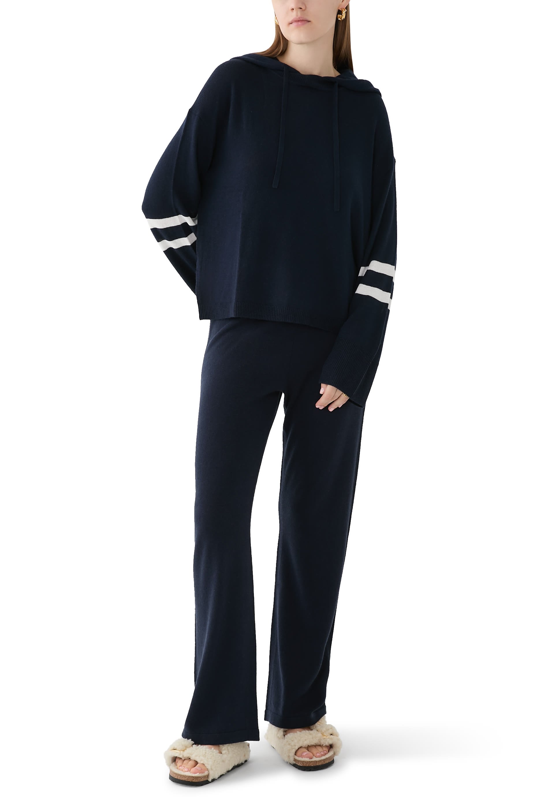 Tipped Hoodie With Cashmere