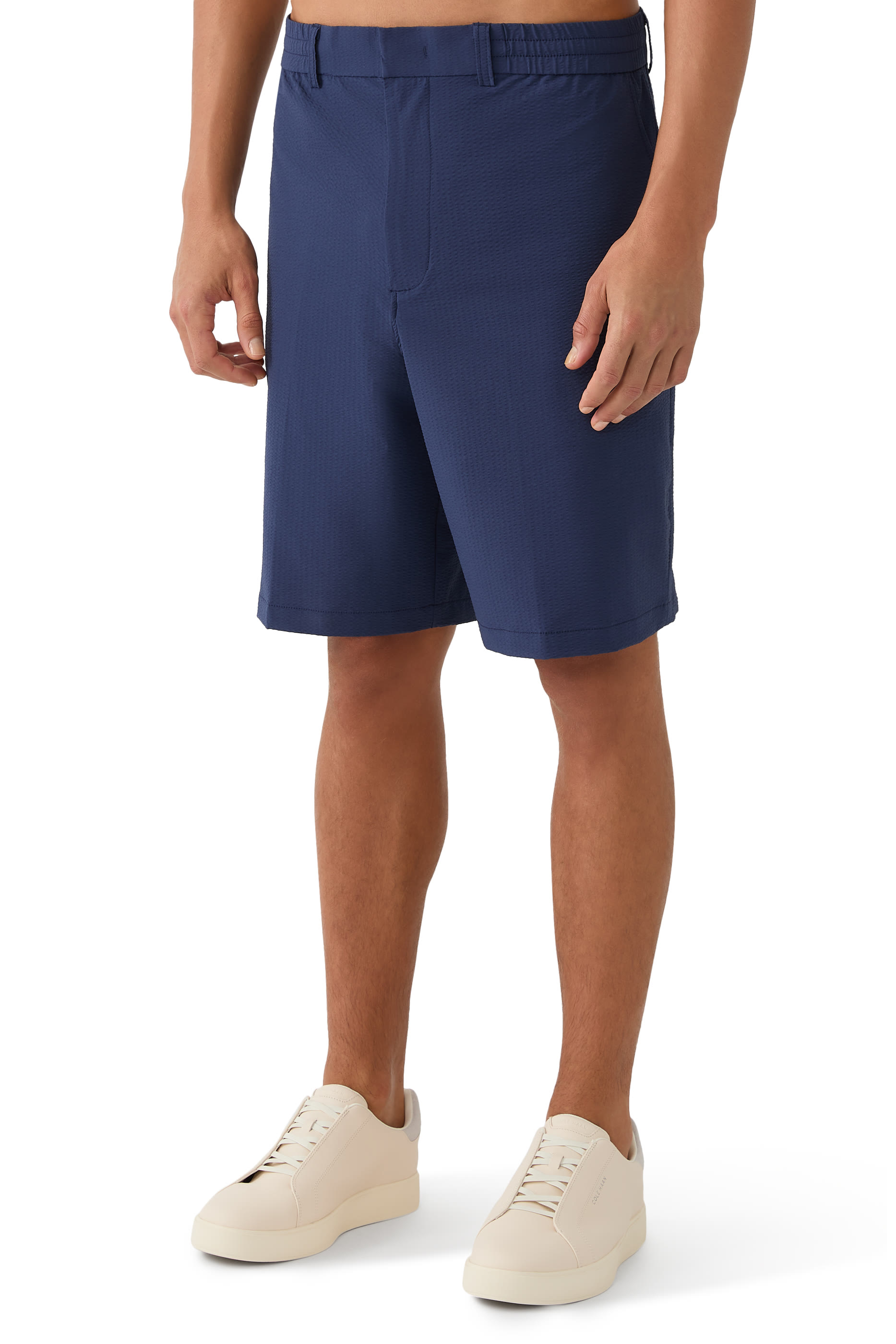 Nylon Seersucker Bermuda Shorts