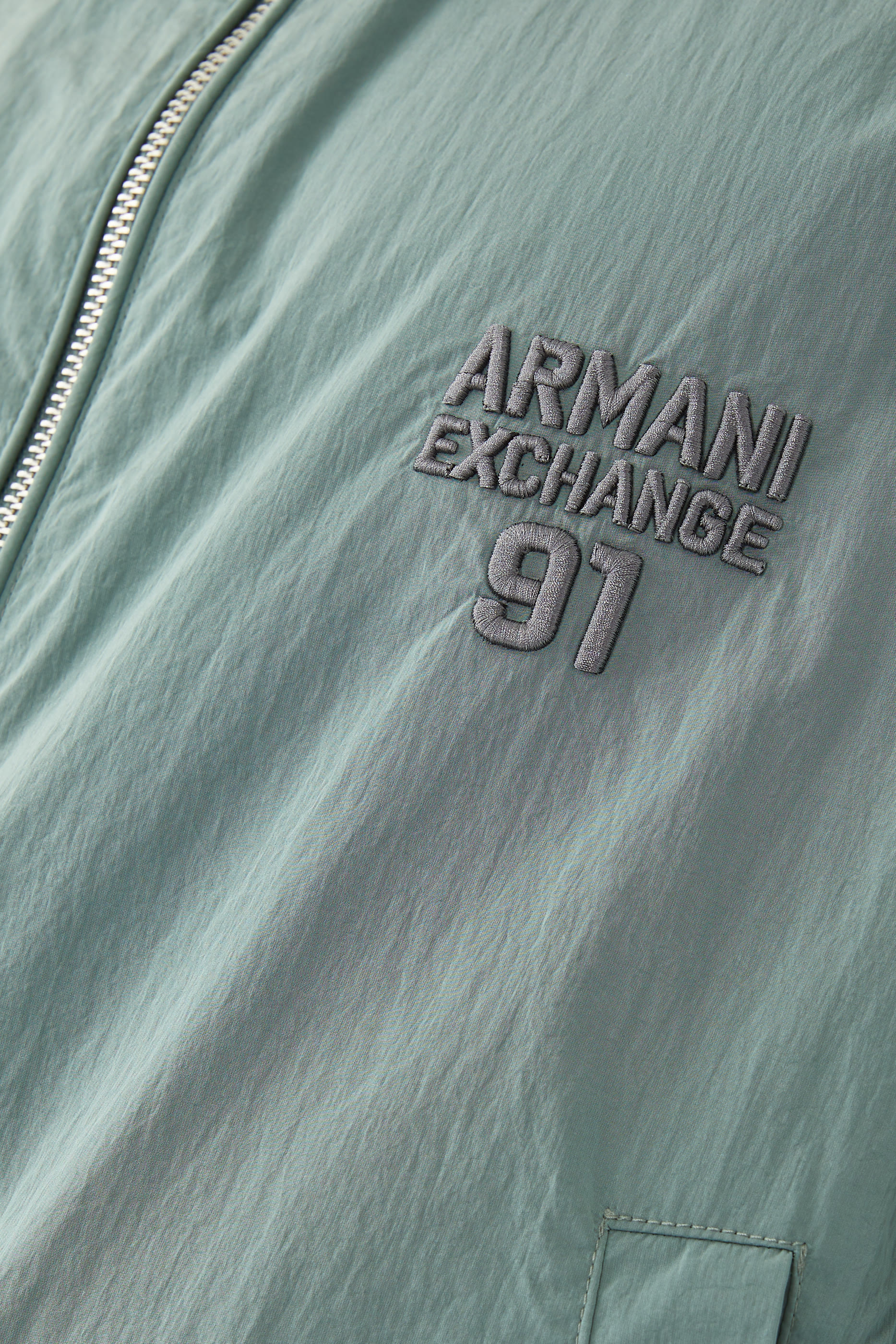 AE Logo Nylon Bomber Jacket