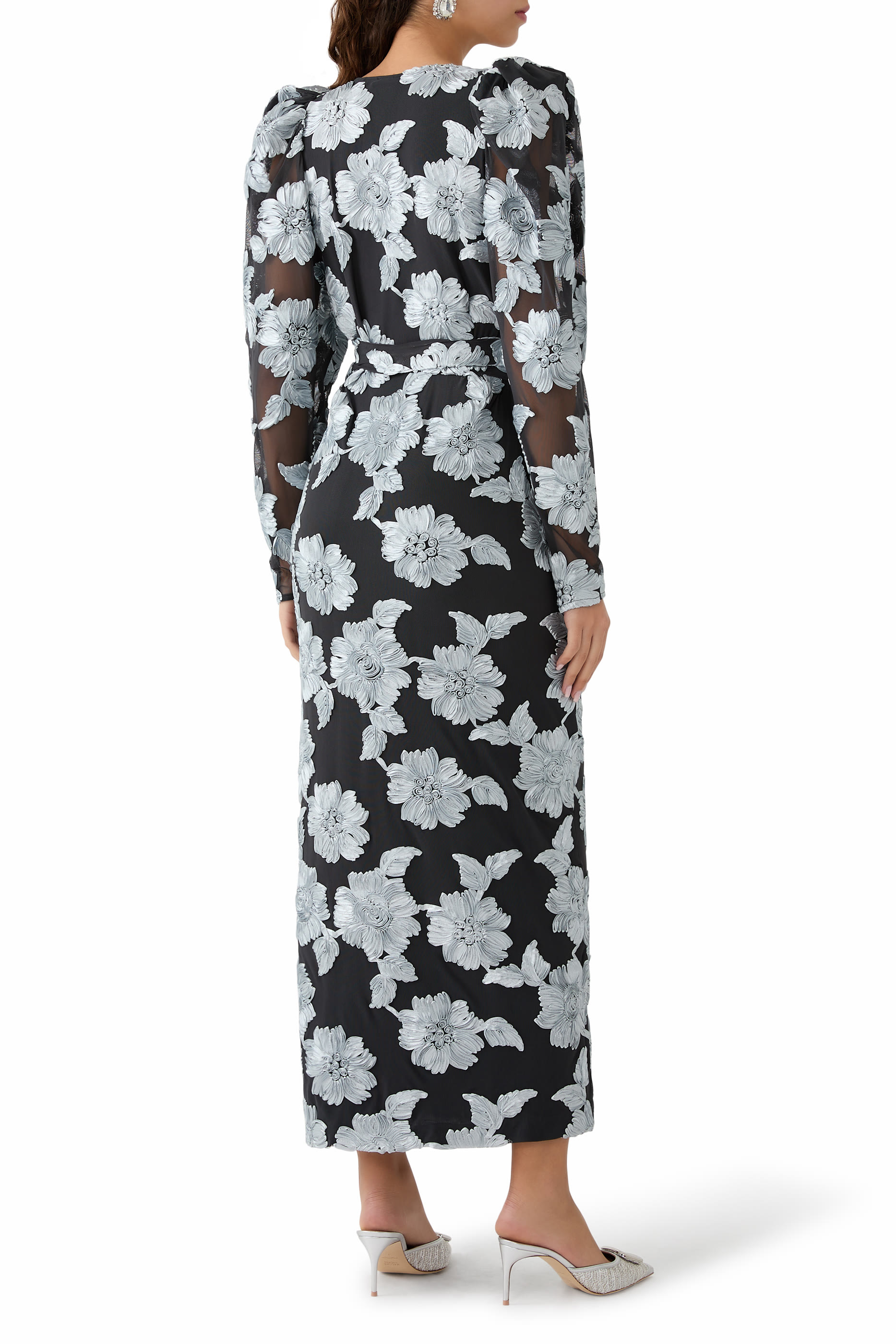 Floral Mesh Maxi Dress