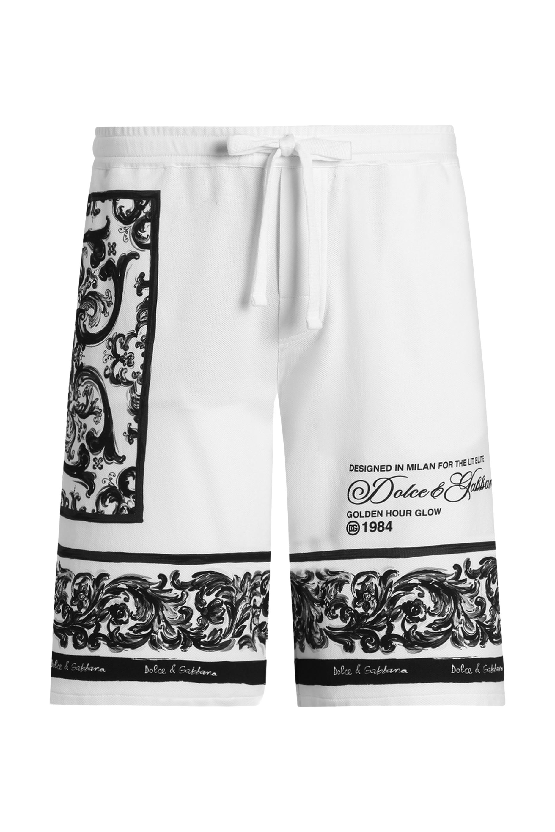 Majolica-Print Double Pique Bermuda Shorts