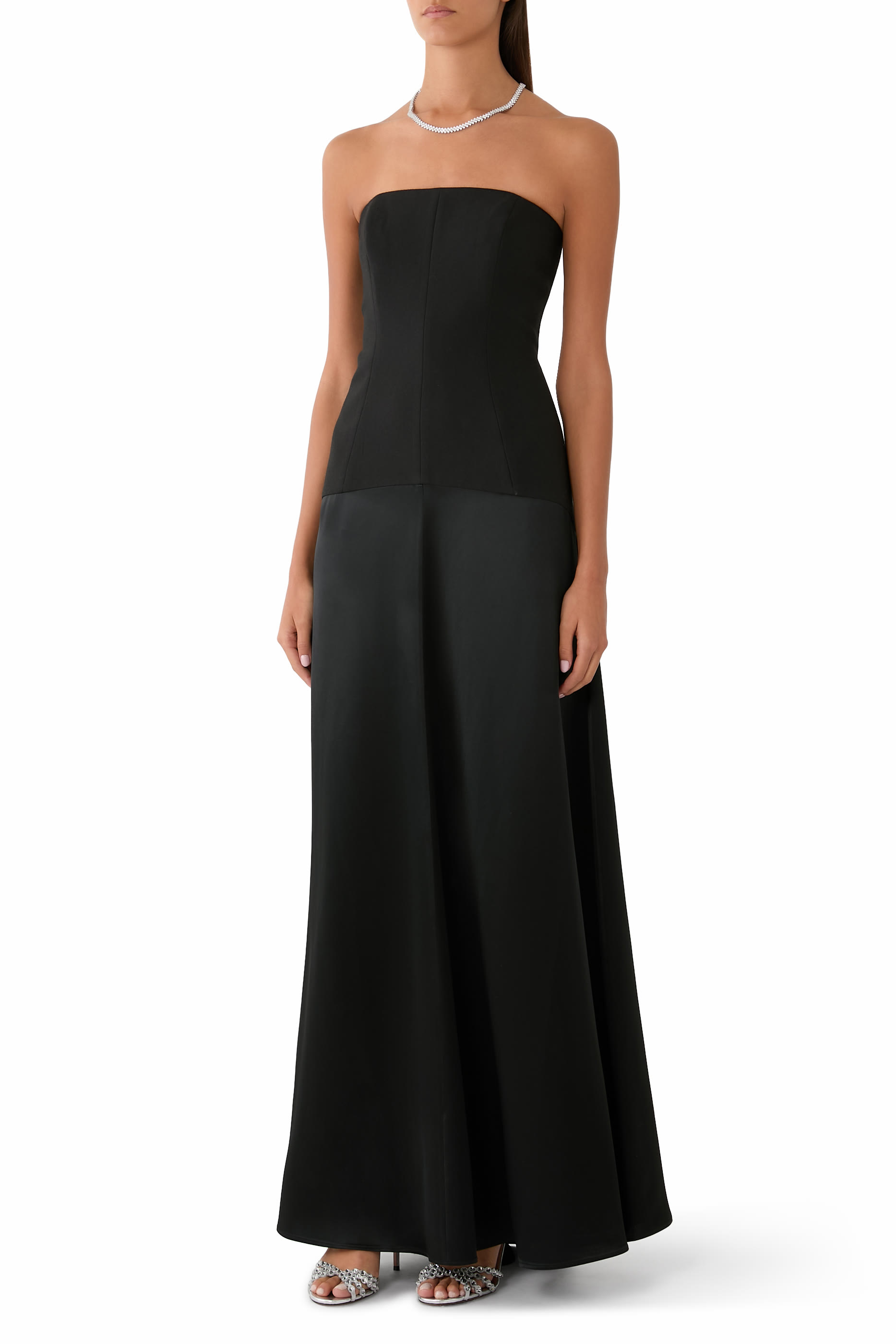 Adri Strapless Panelled Maxi Dress