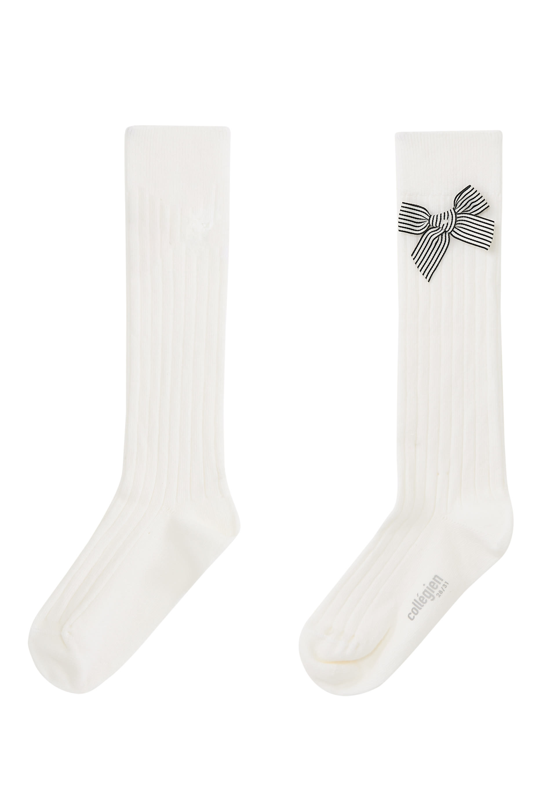 Kids Marinette Ribbed Knee-High Bow Socks